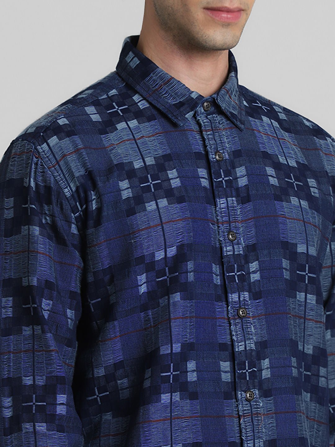 Blue Check Indigo Dyed Shirt
