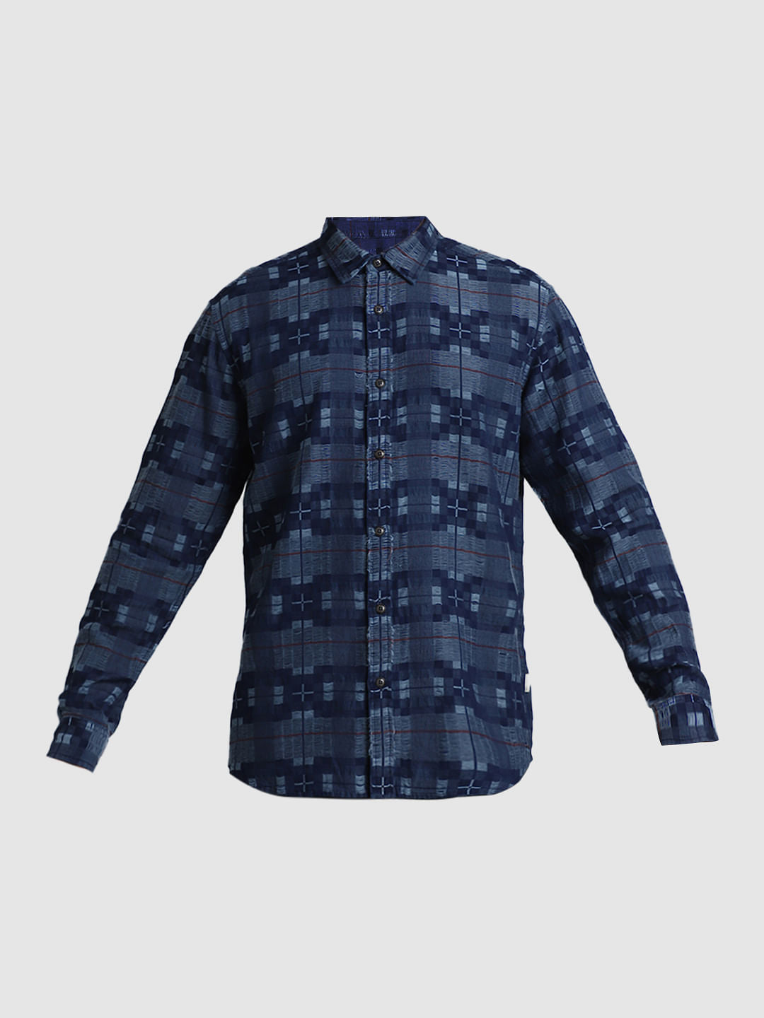 Blue Check Indigo Dyed Shirt