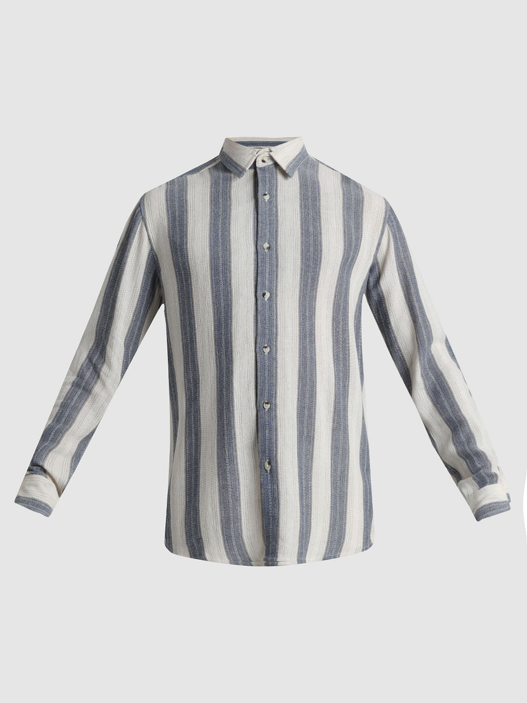 White Yard Dyed Striped Shirt