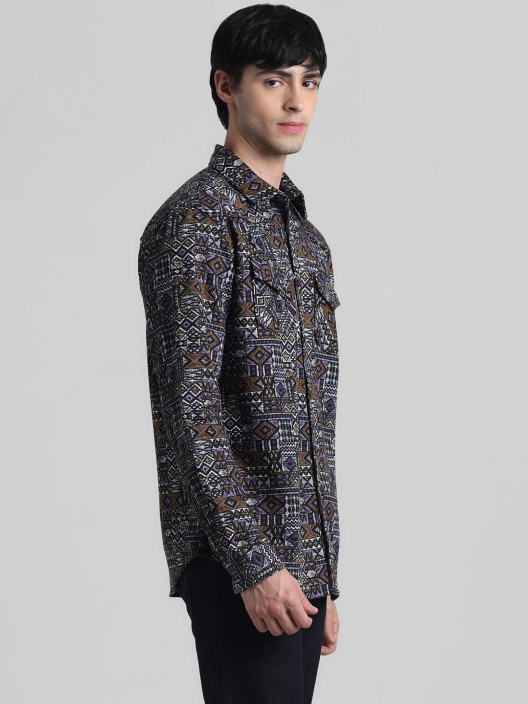 Green Abstract Print Full Sleeves Shirt