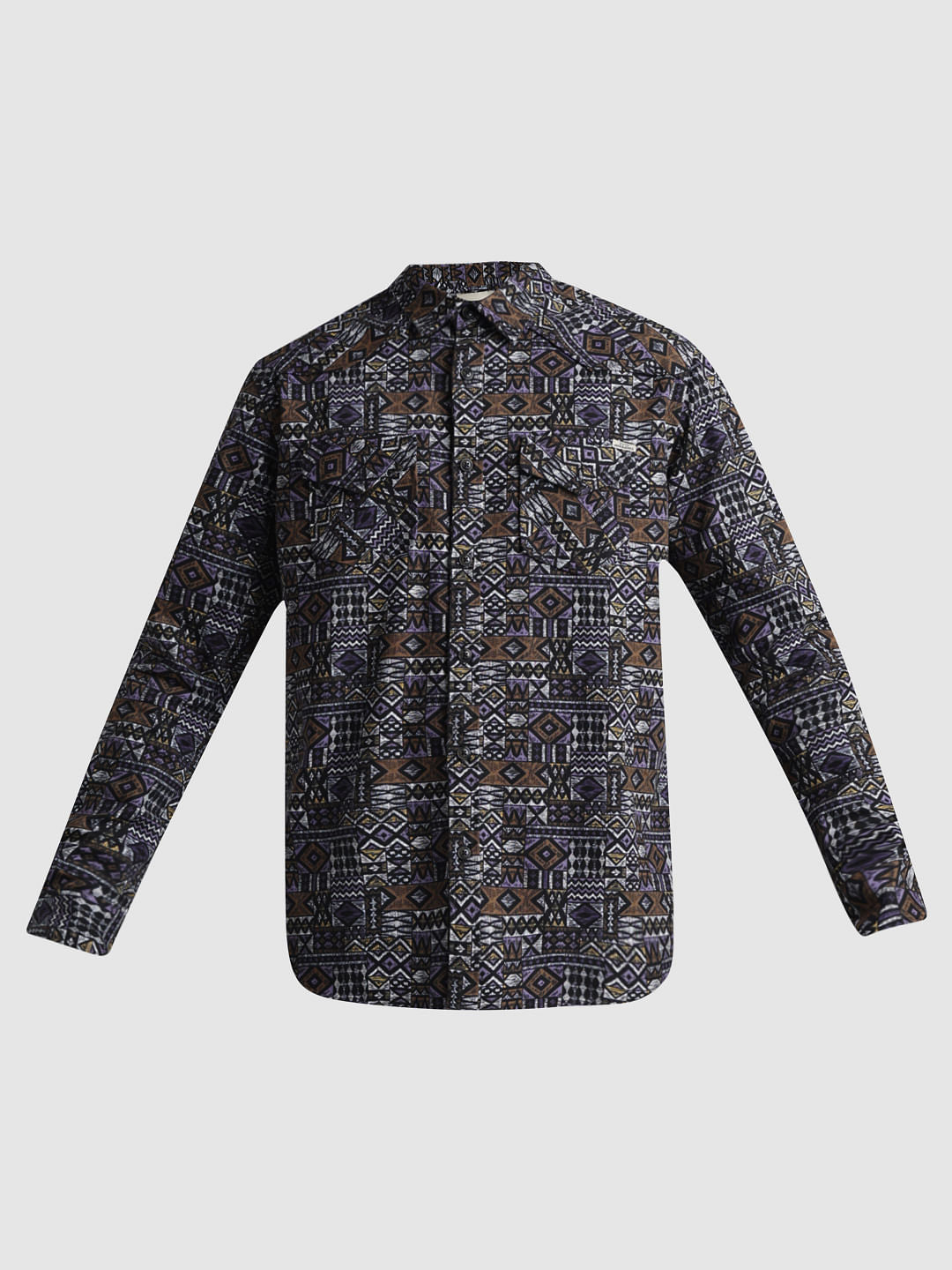 Green Abstract Print Full Sleeves Shirt