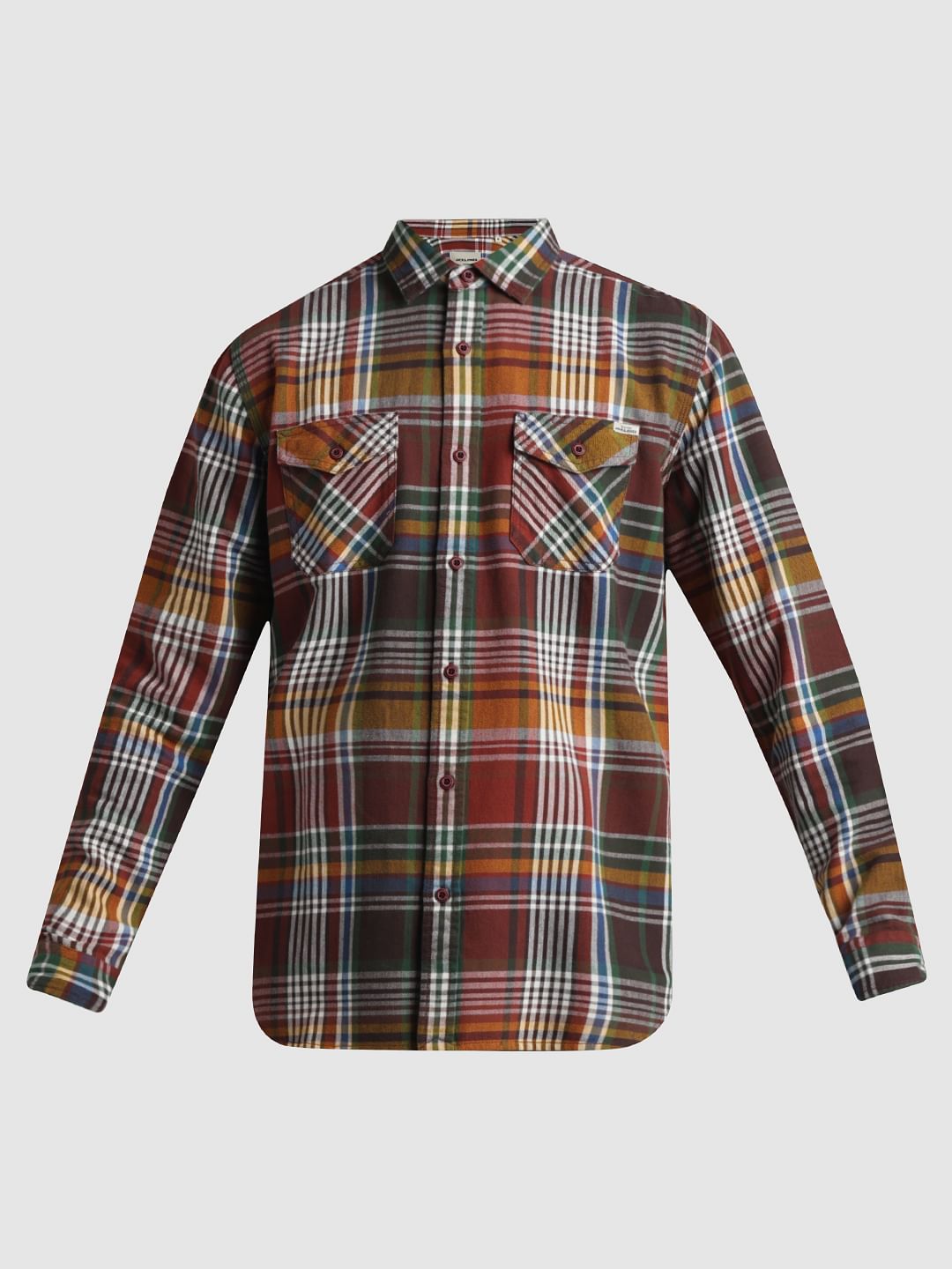 Brown Check Full Sleeves Shirt