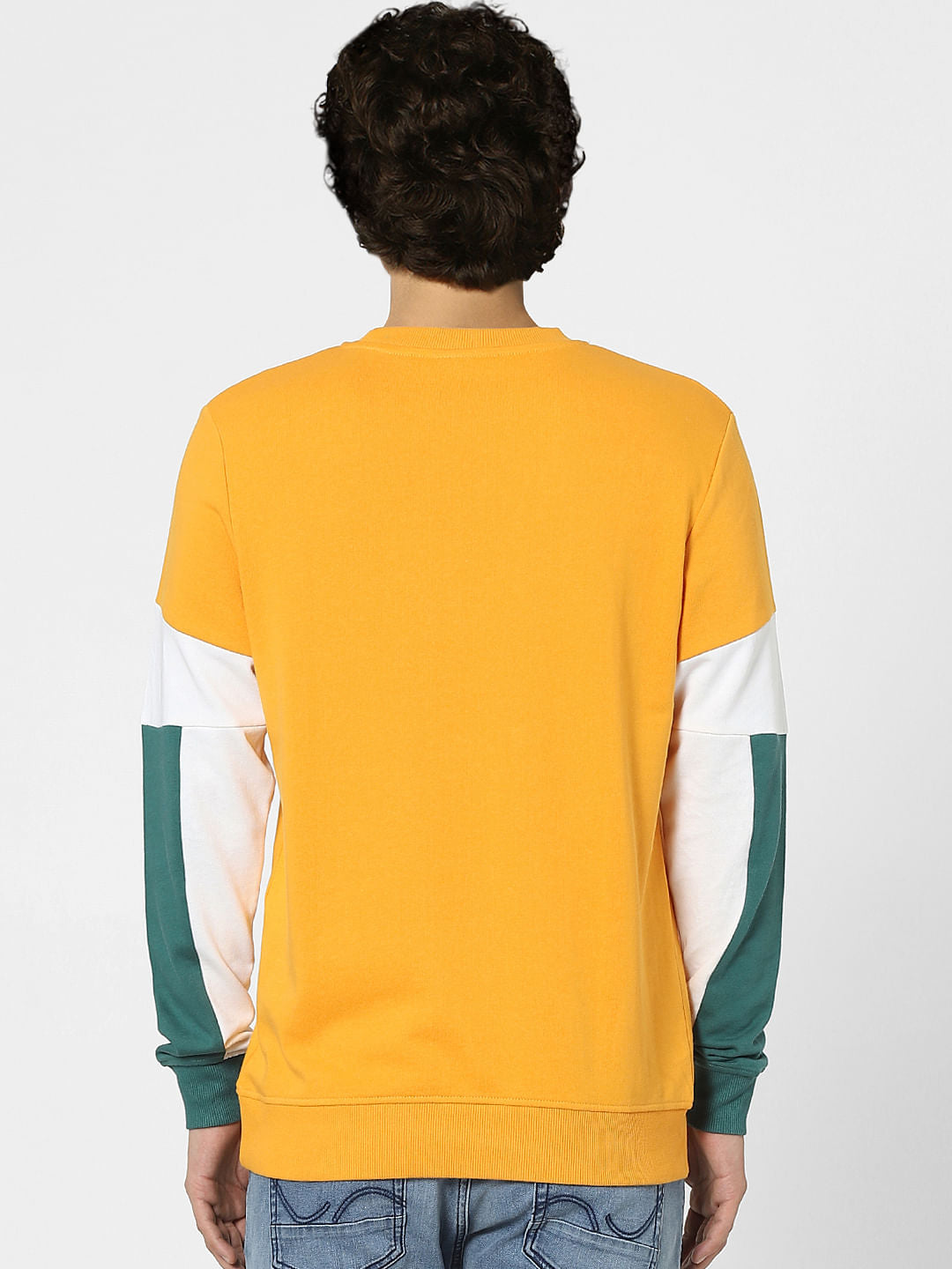 Orange Colourblocked Sweatshirt