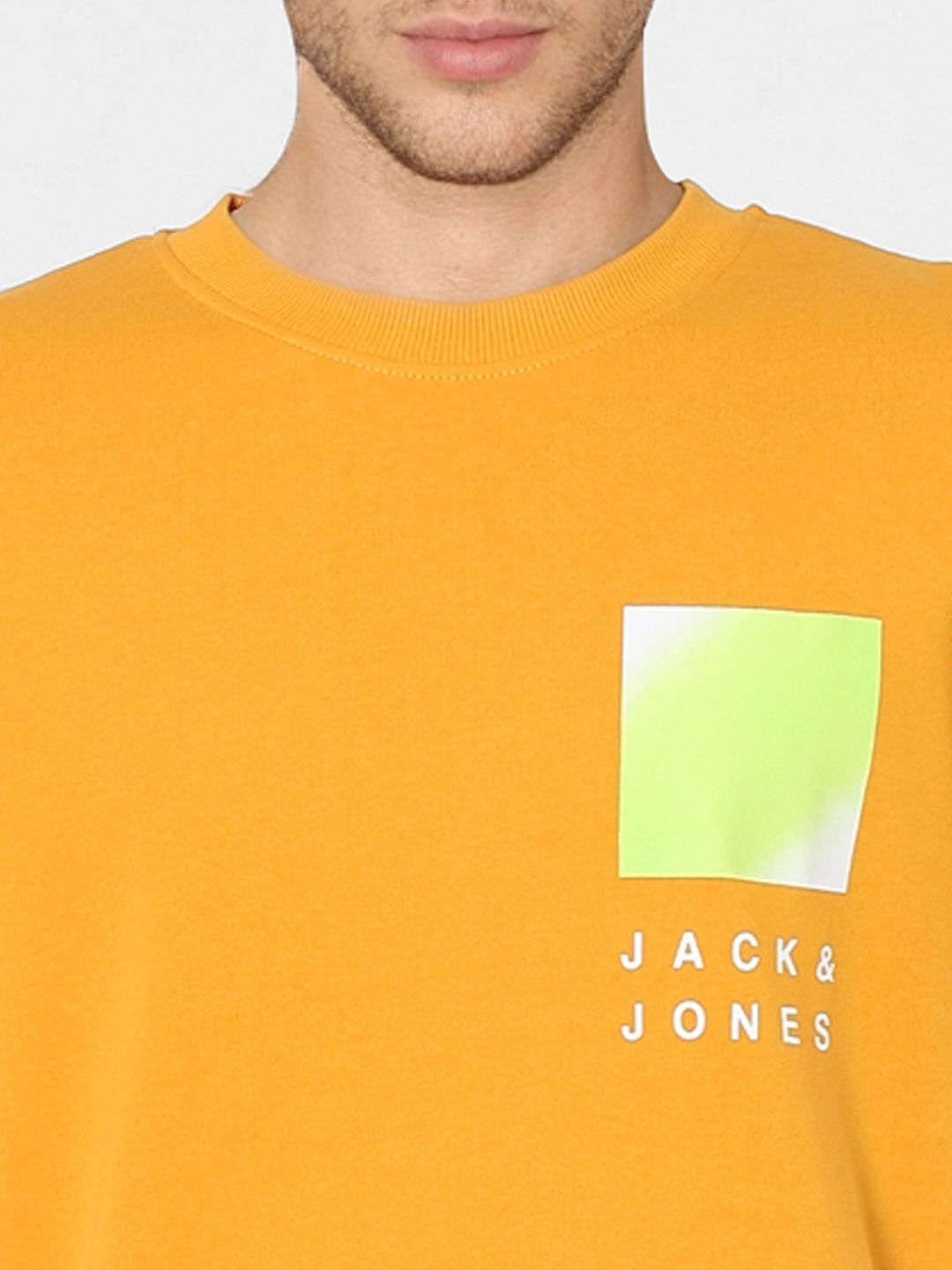 Orange Colourblocked Sweatshirt