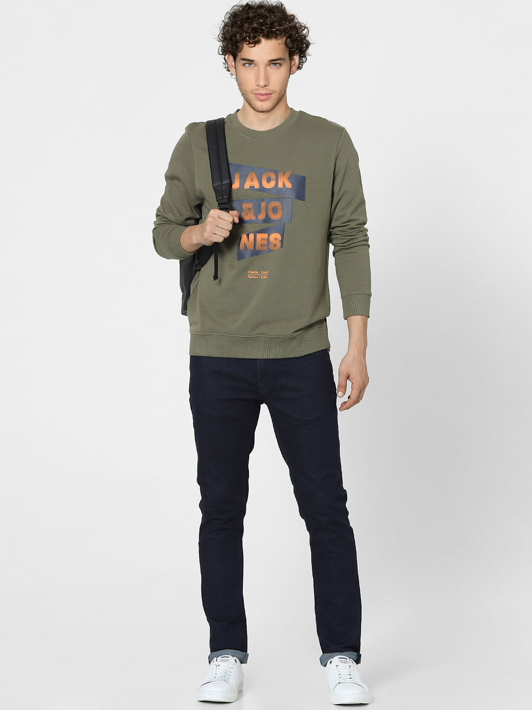 Green Graphic Print Sweatshirt