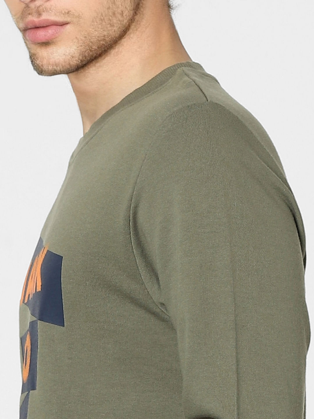 Green Graphic Print Sweatshirt