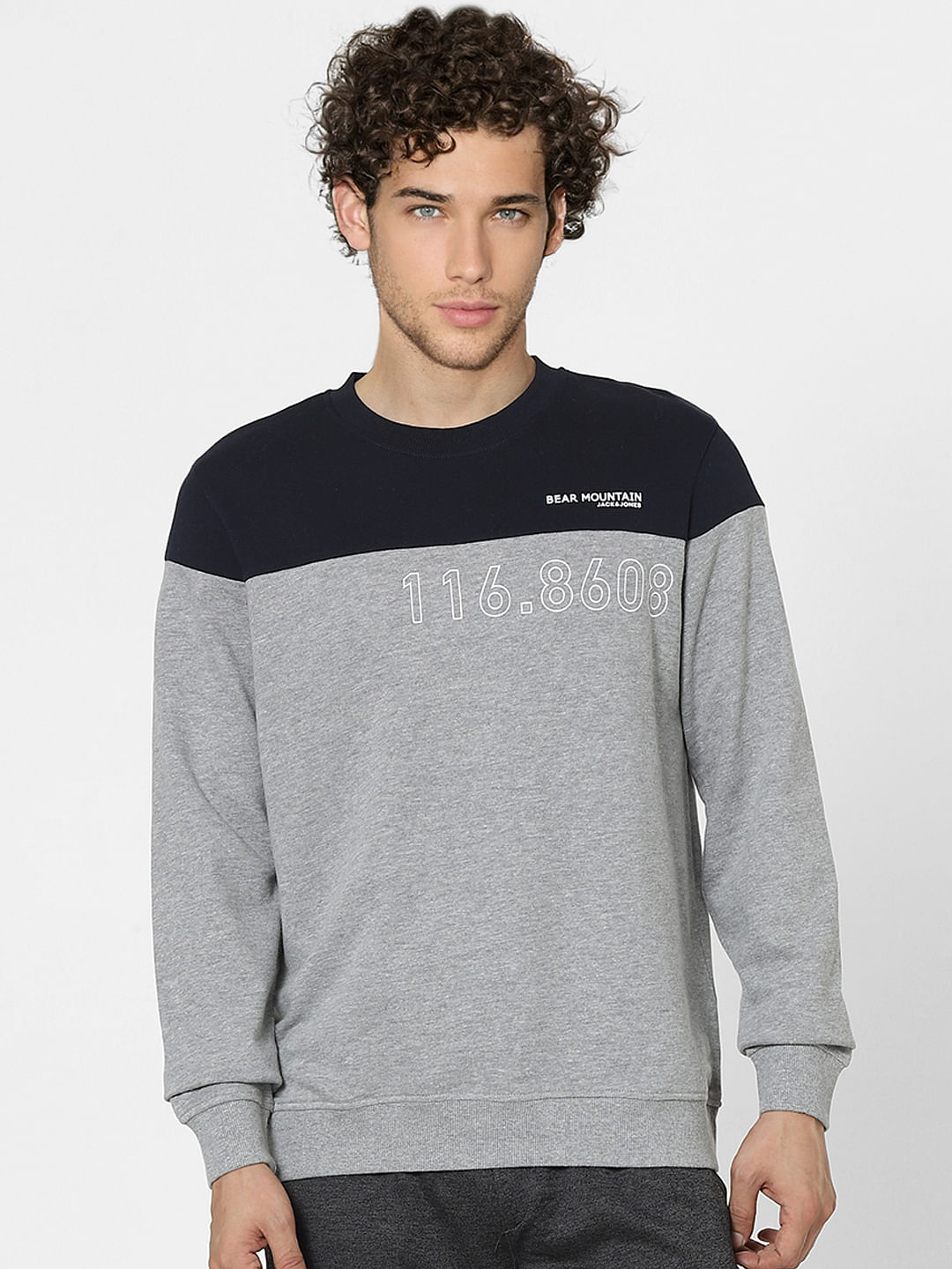 Grey Colourblocked Sweatshirt