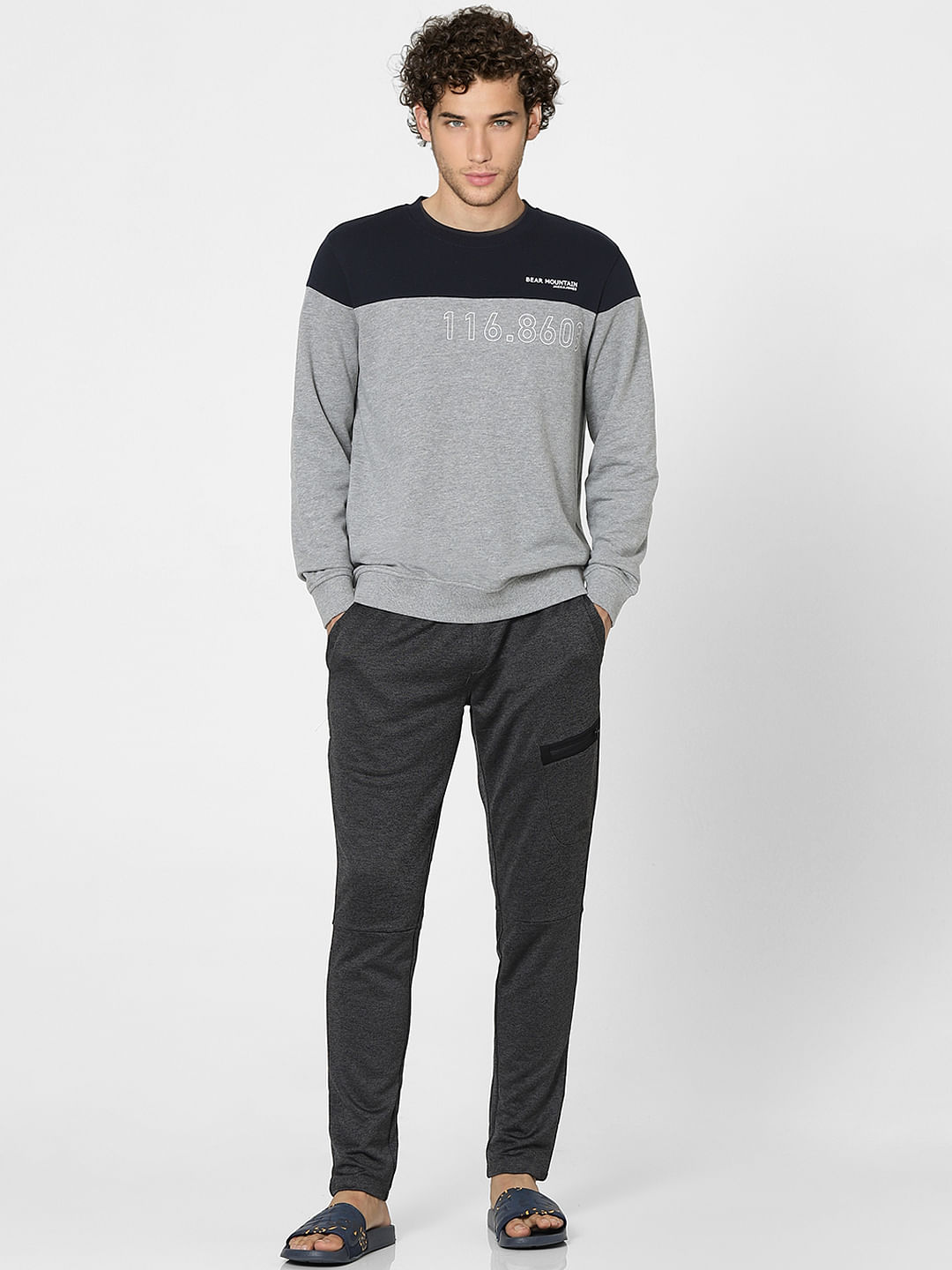 Grey Colourblocked Sweatshirt
