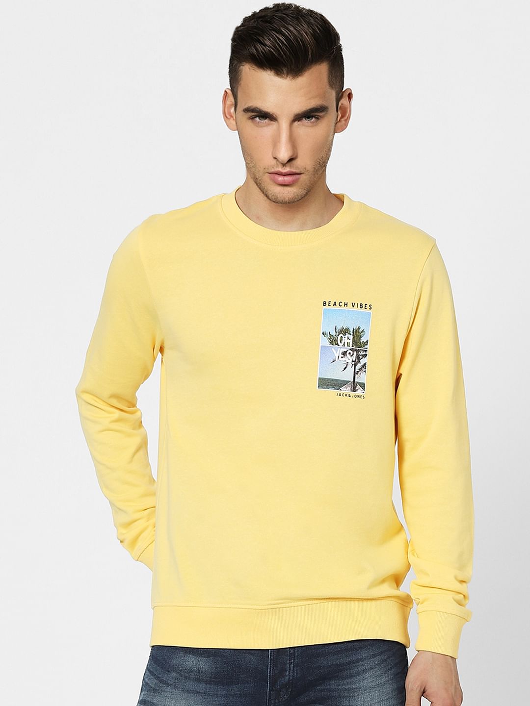 Yellow Graphic Print Sweatshirt
