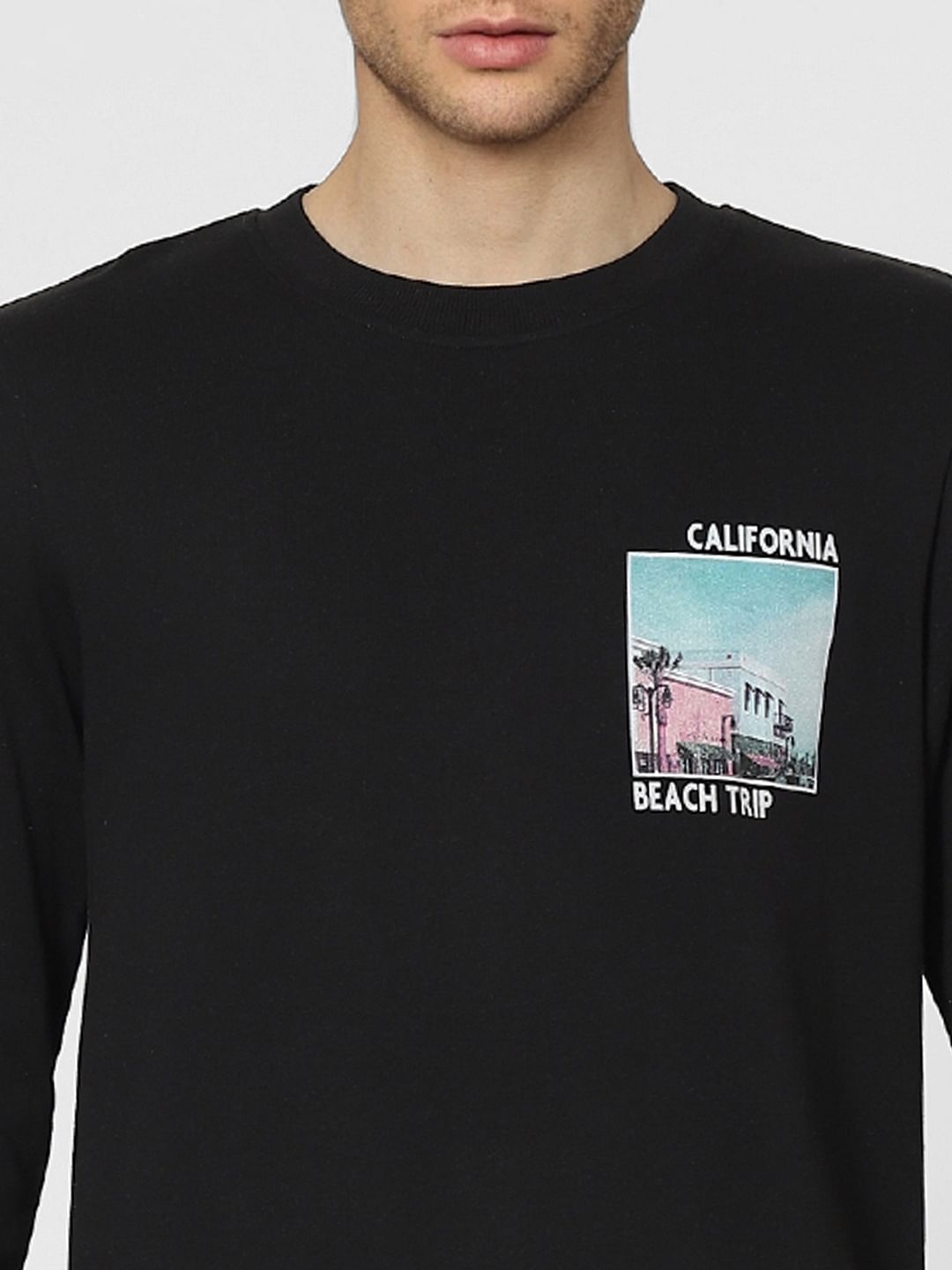 Black Graphic Print Sweatshirt