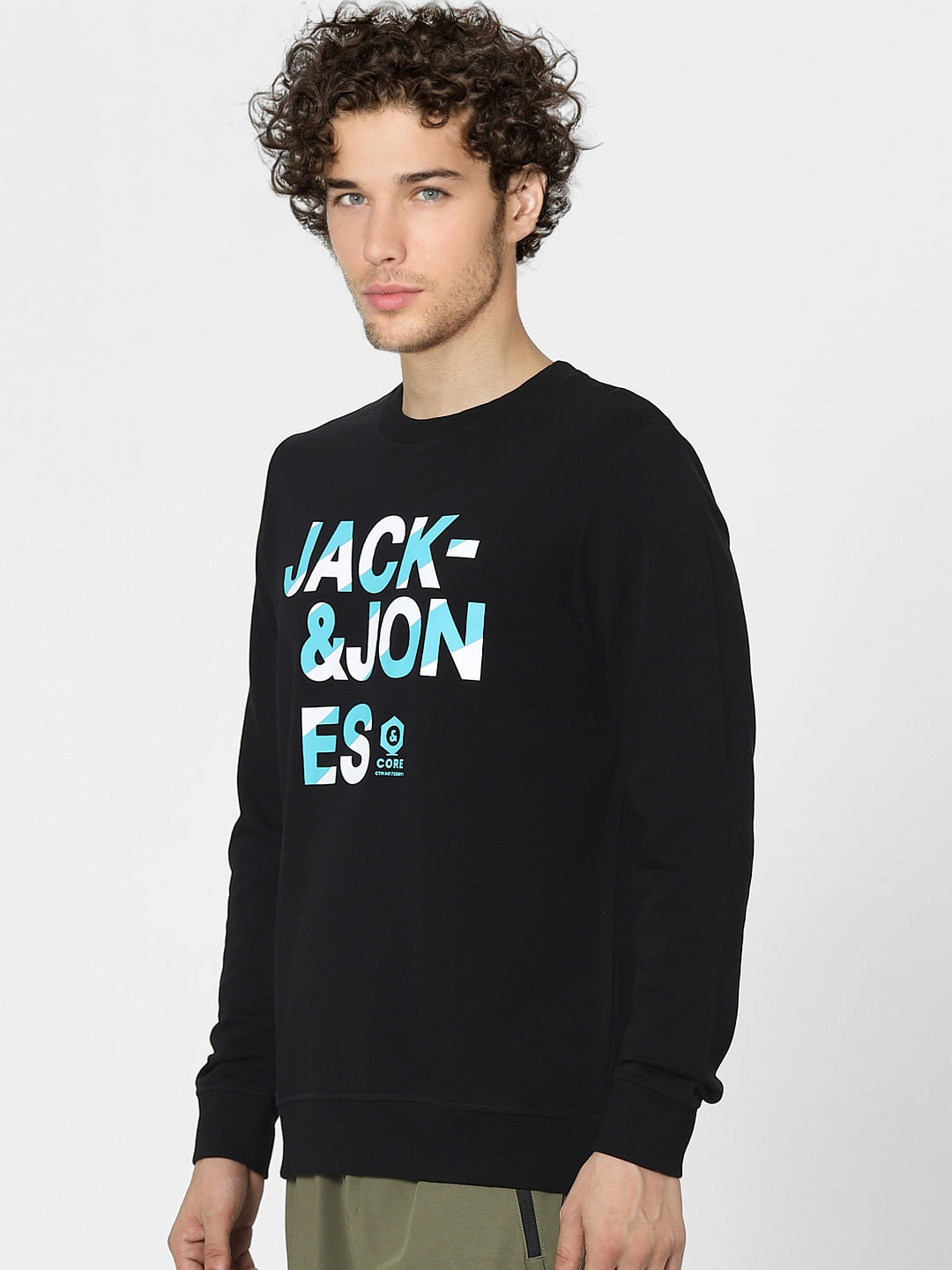 Black Graphic Print Sweatshirt