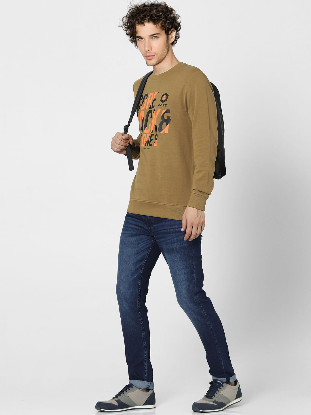 Brown Graphic Print Sweatshirt