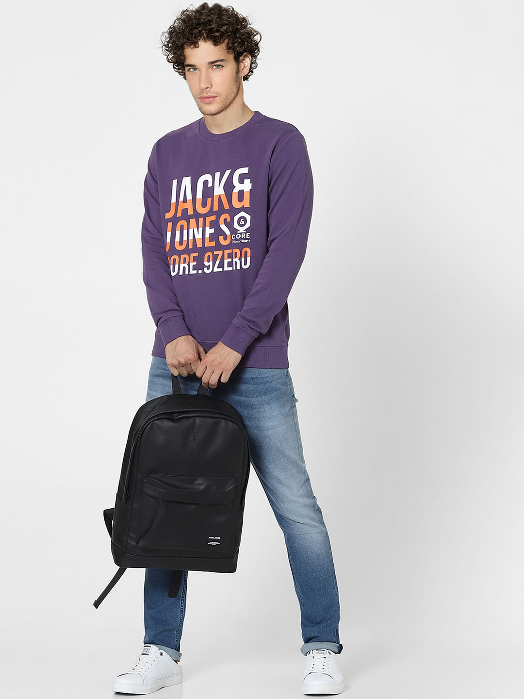 Purple Graphic Print Sweatshirt