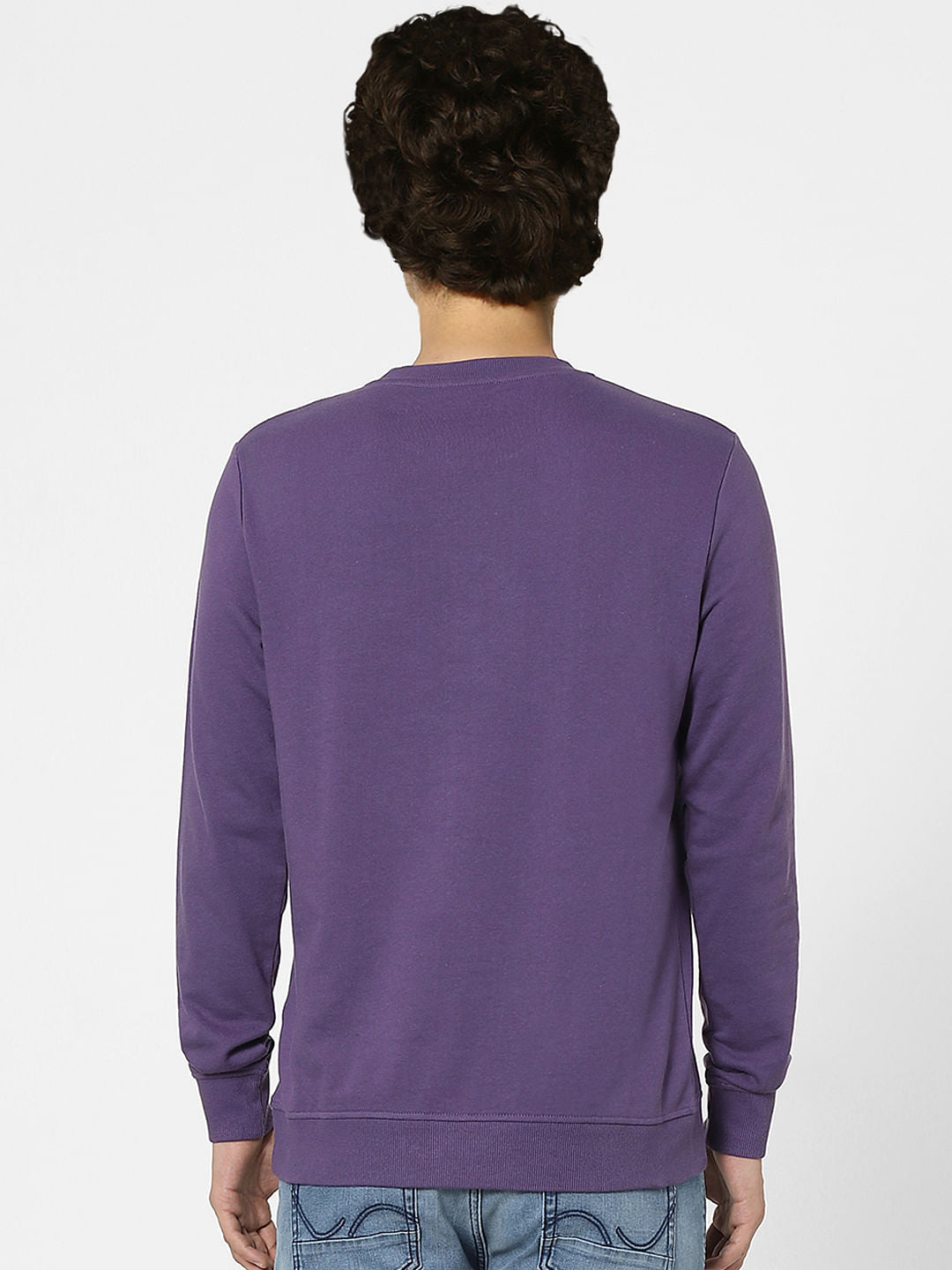 Purple Graphic Print Sweatshirt
