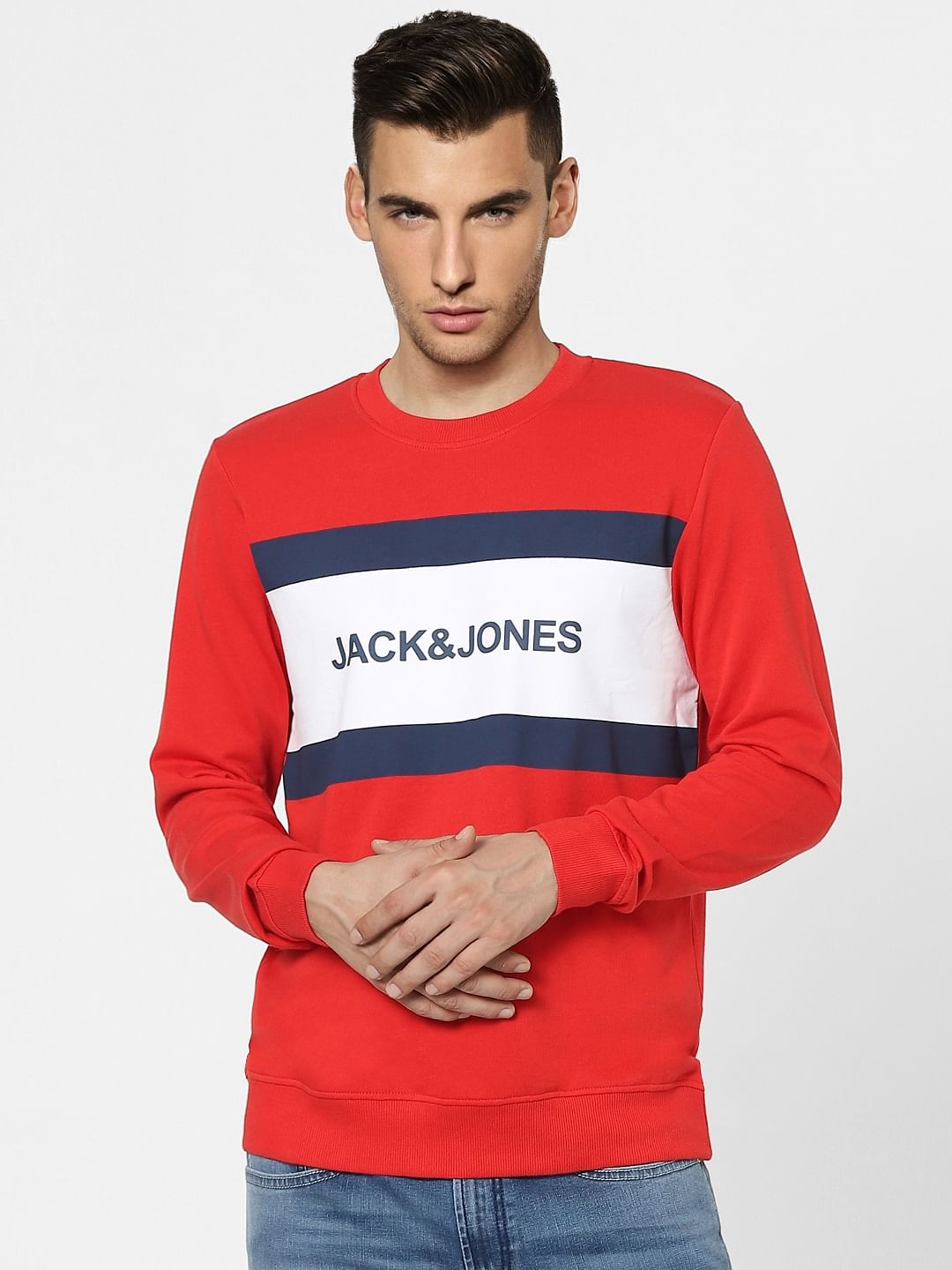 Red Logo Print Sweatshirt