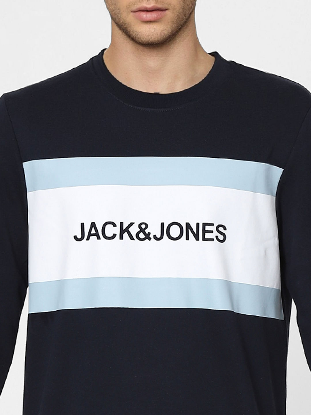 Blue Logo Print Sweatshirt