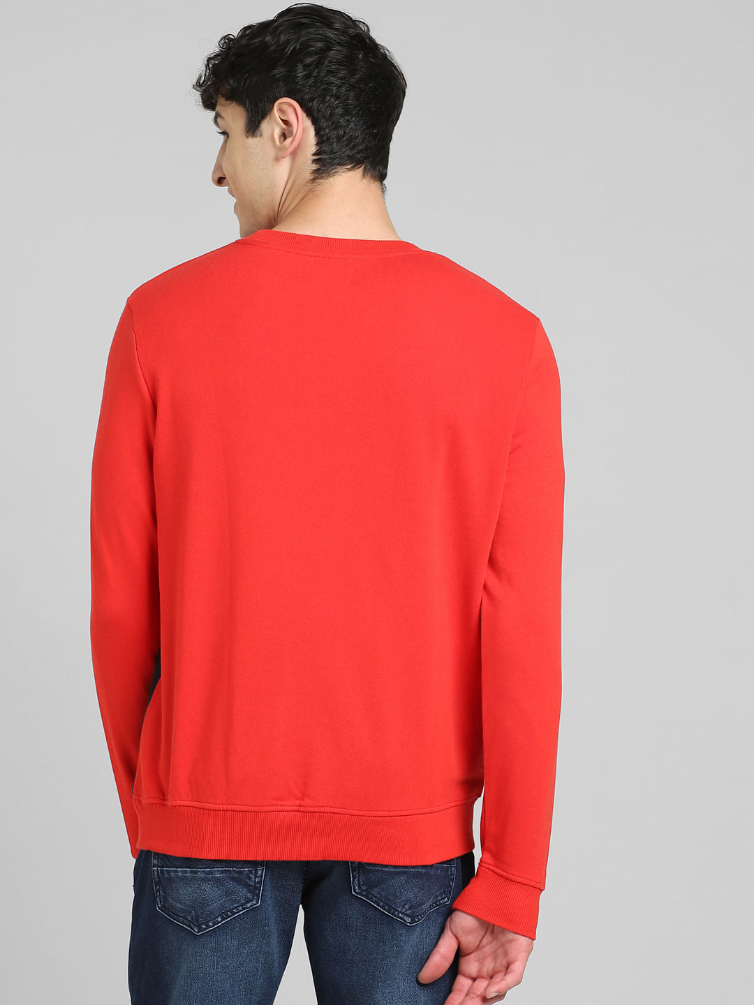 Red Colourblocked Sweatshirt