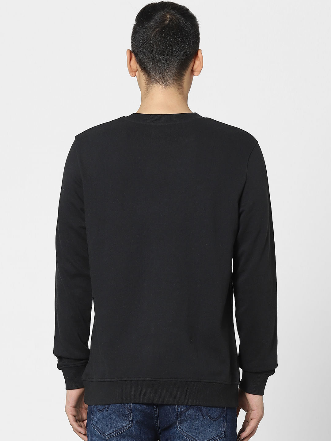 Black Text Print Sweatshirt