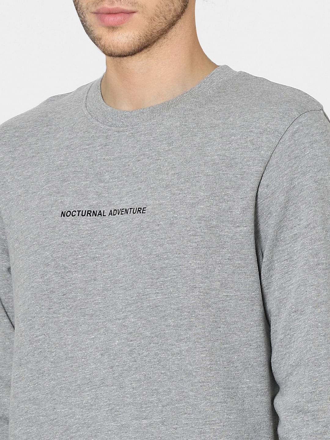 Grey Text Print Sweatshirt