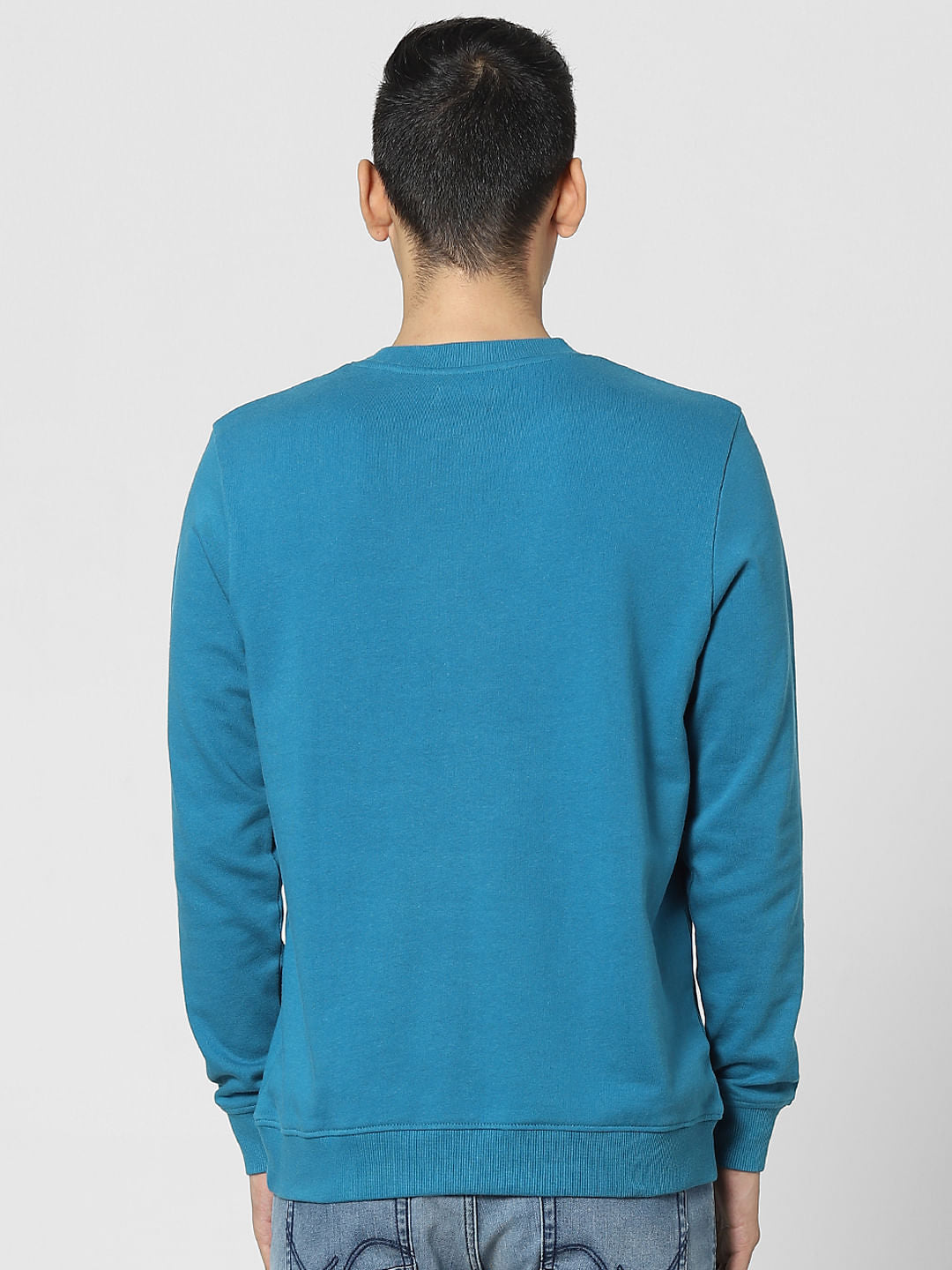 Blue Text Print Sweatshirt