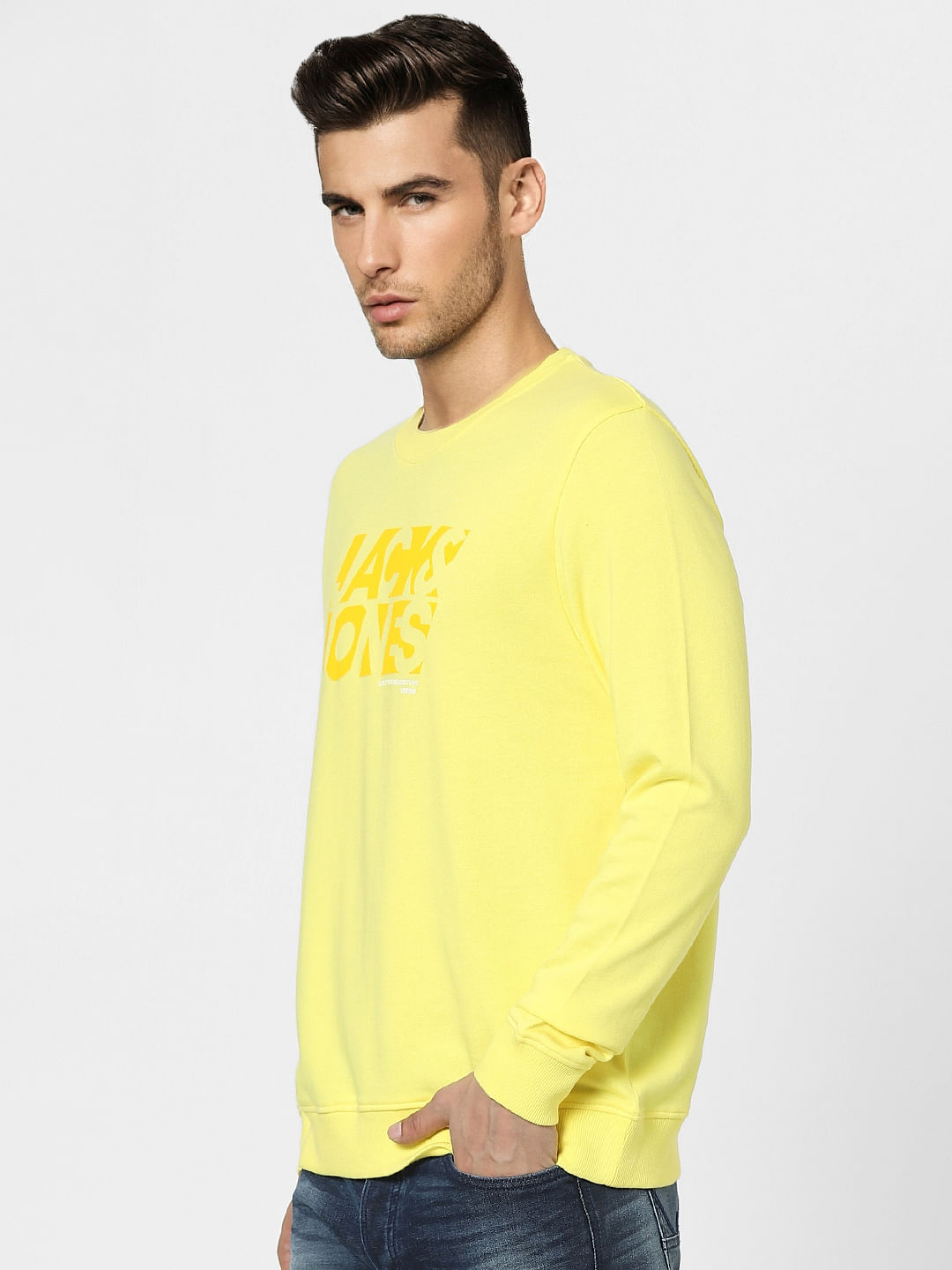Yellow Graphic Print Sweatshirt