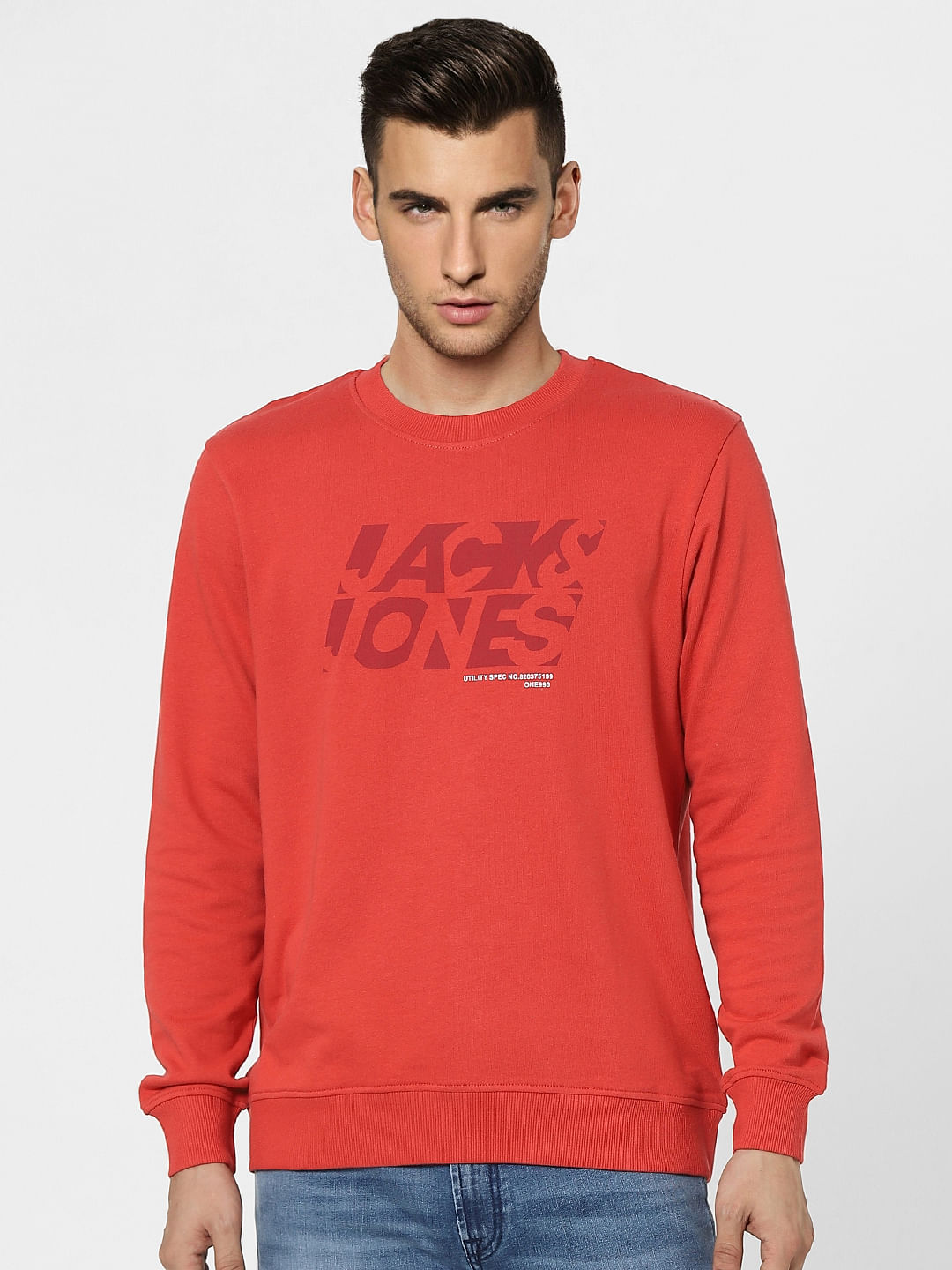 Red Graphic Print Sweatshirt