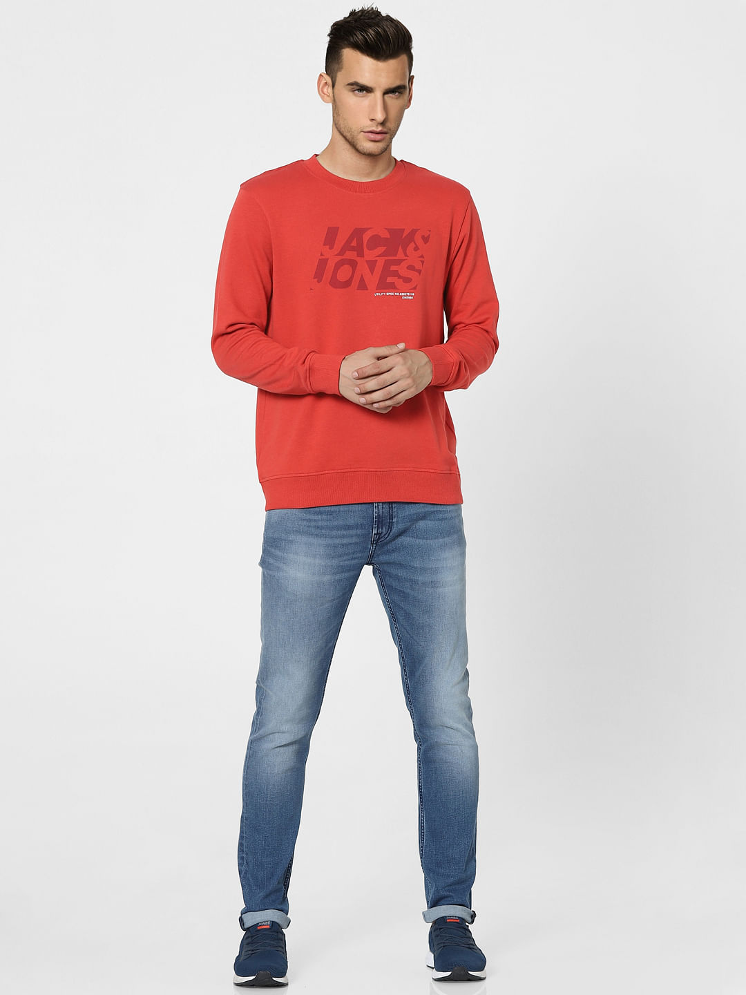 Red Graphic Print Sweatshirt