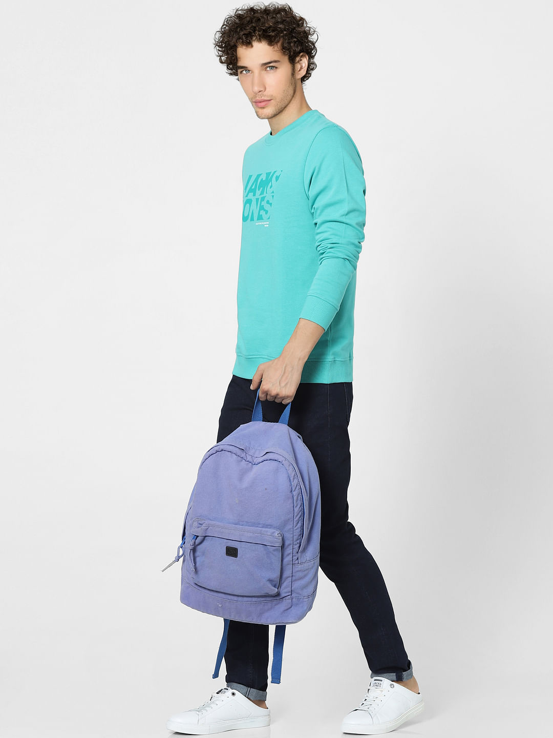 Blue Graphic Print Sweatshirt