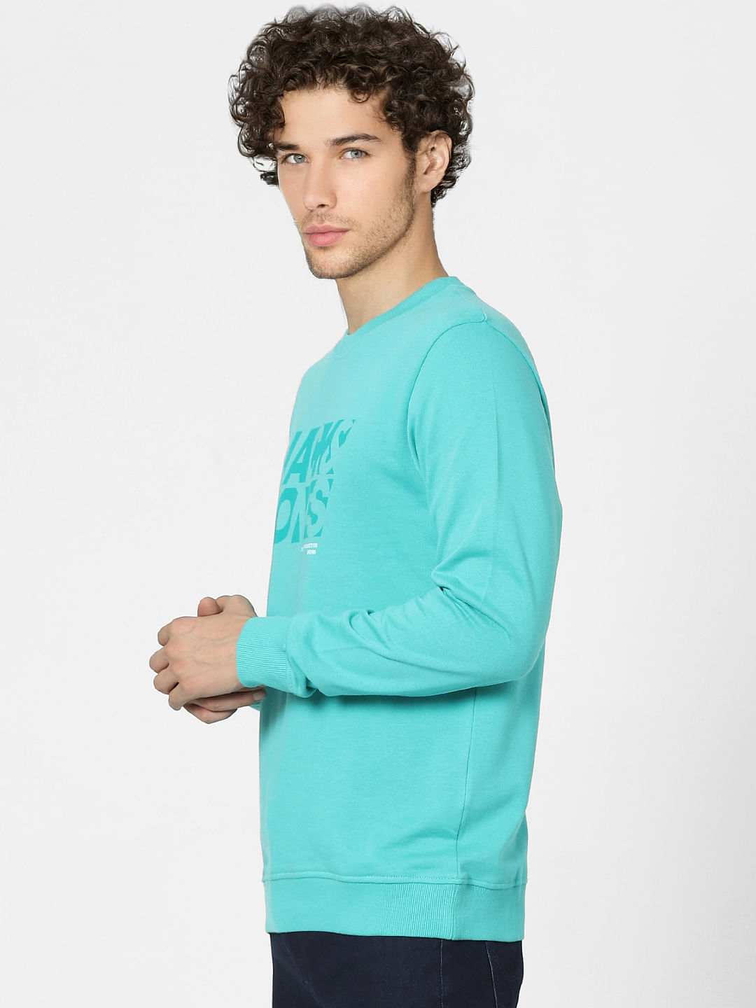 Blue Graphic Print Sweatshirt