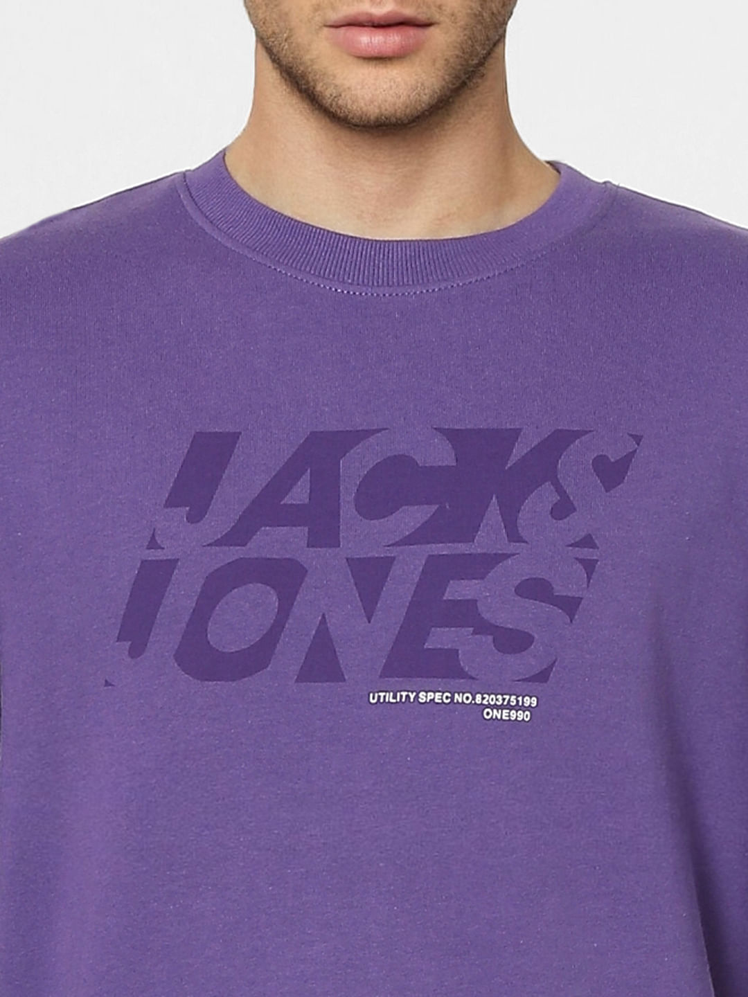Purple Graphic Print Sweatshirt
