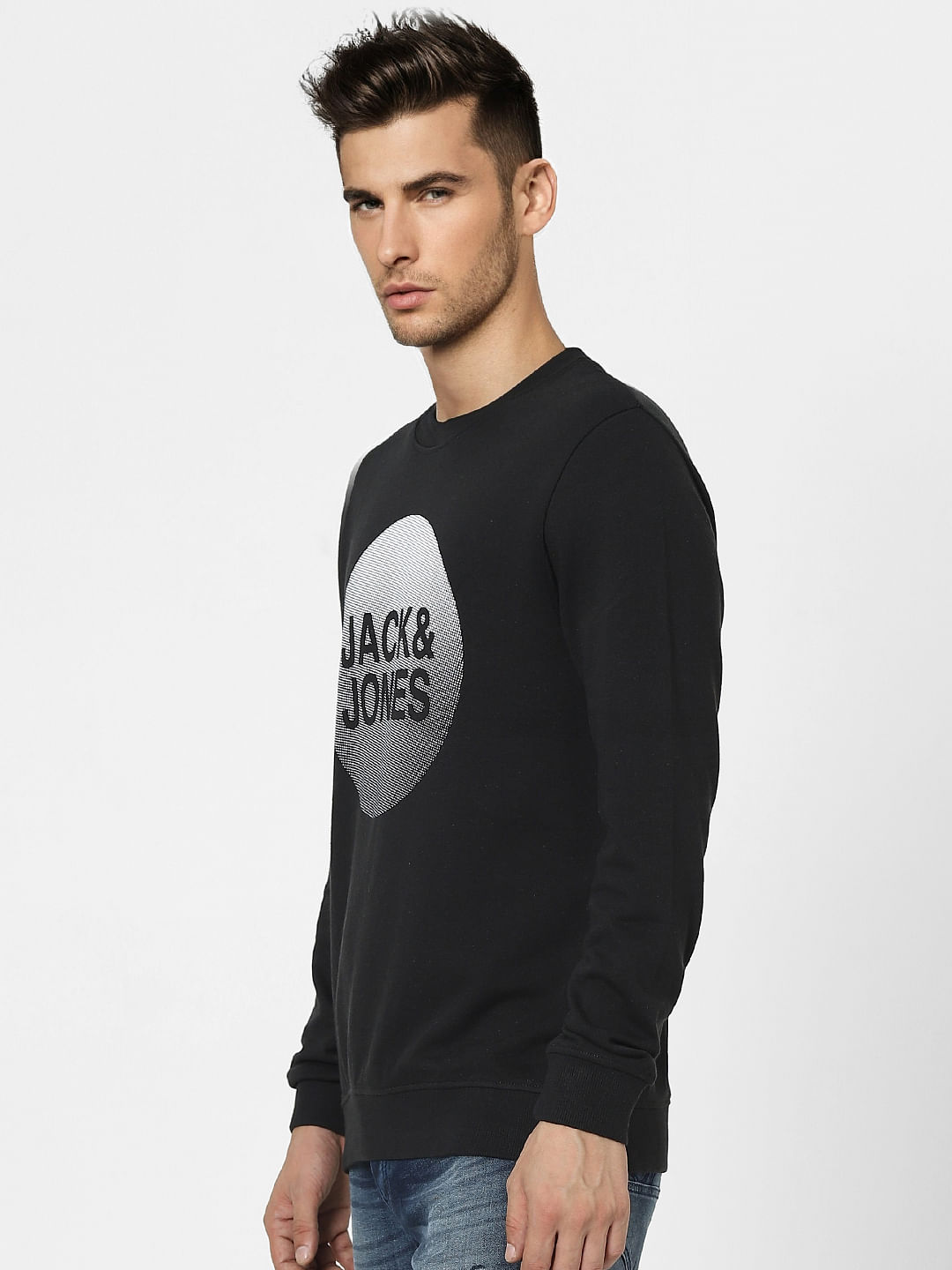 Black Graphic Print Sweatshirt