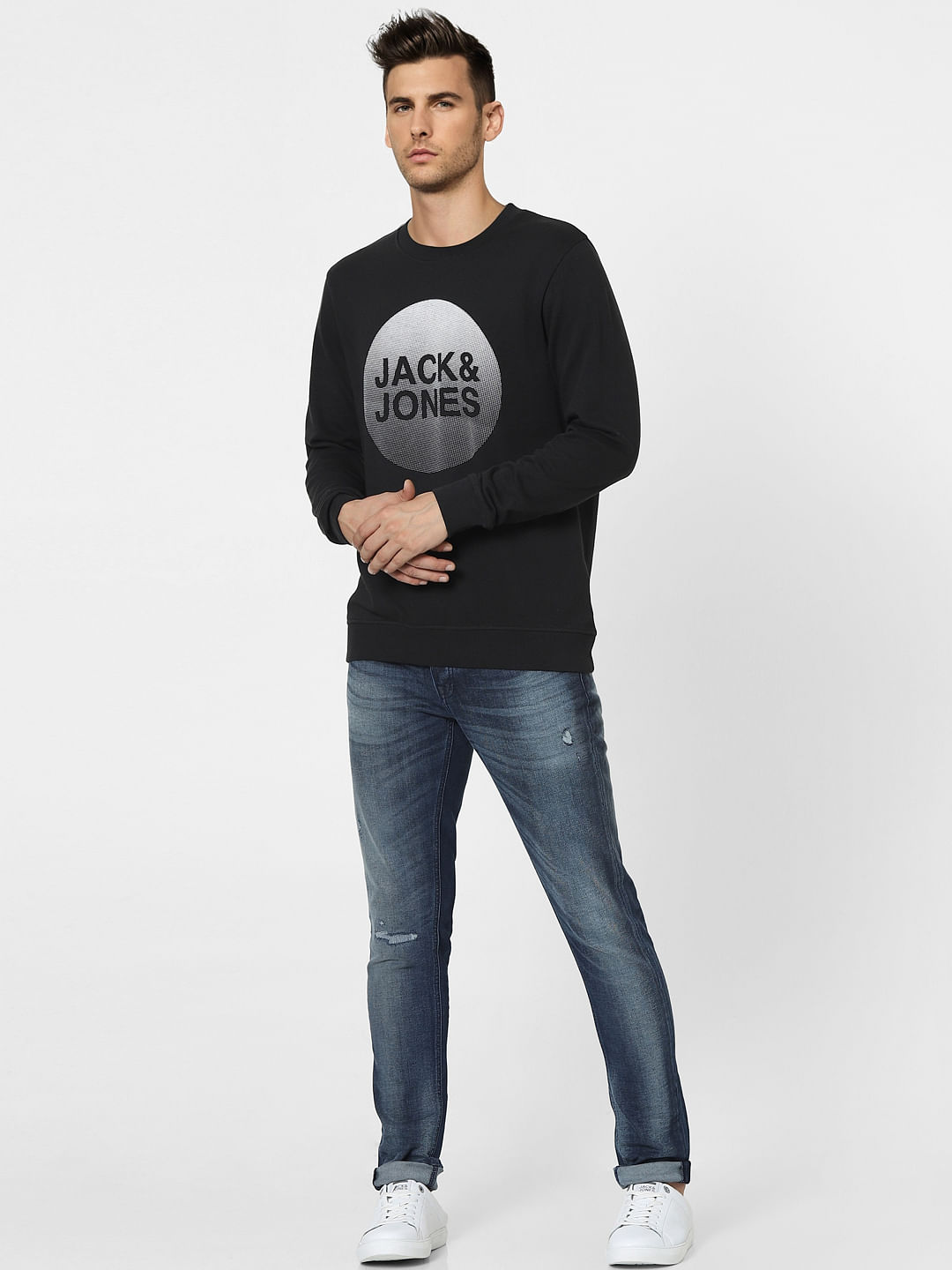 Black Graphic Print Sweatshirt