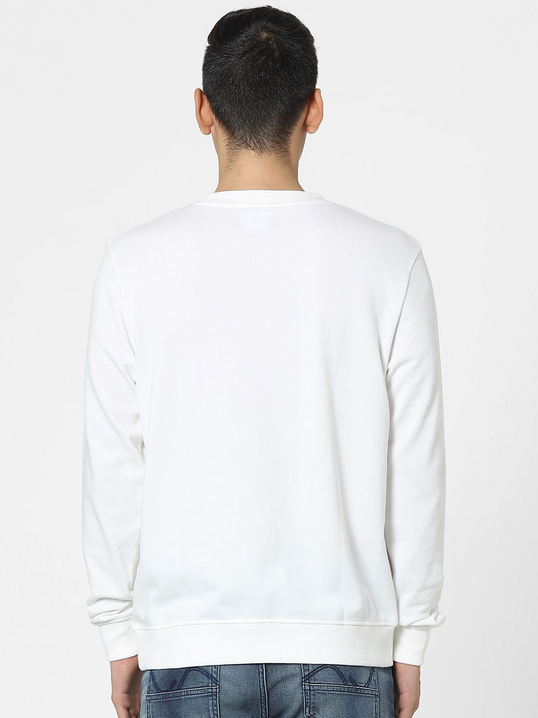 White Graphic Print Sweatshirt