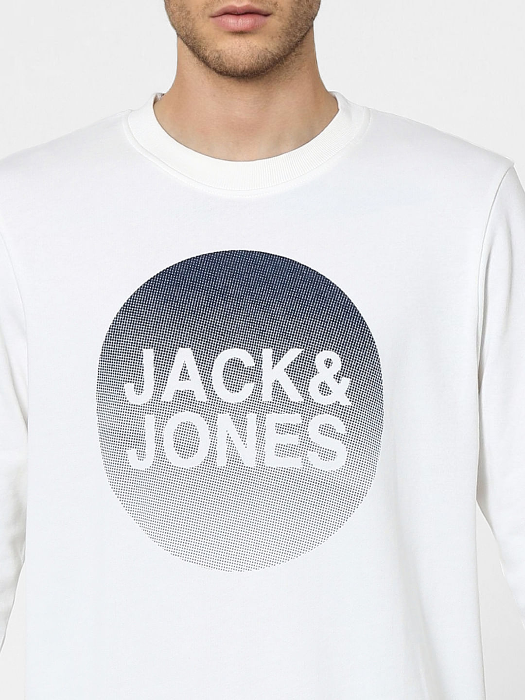 White Graphic Print Sweatshirt