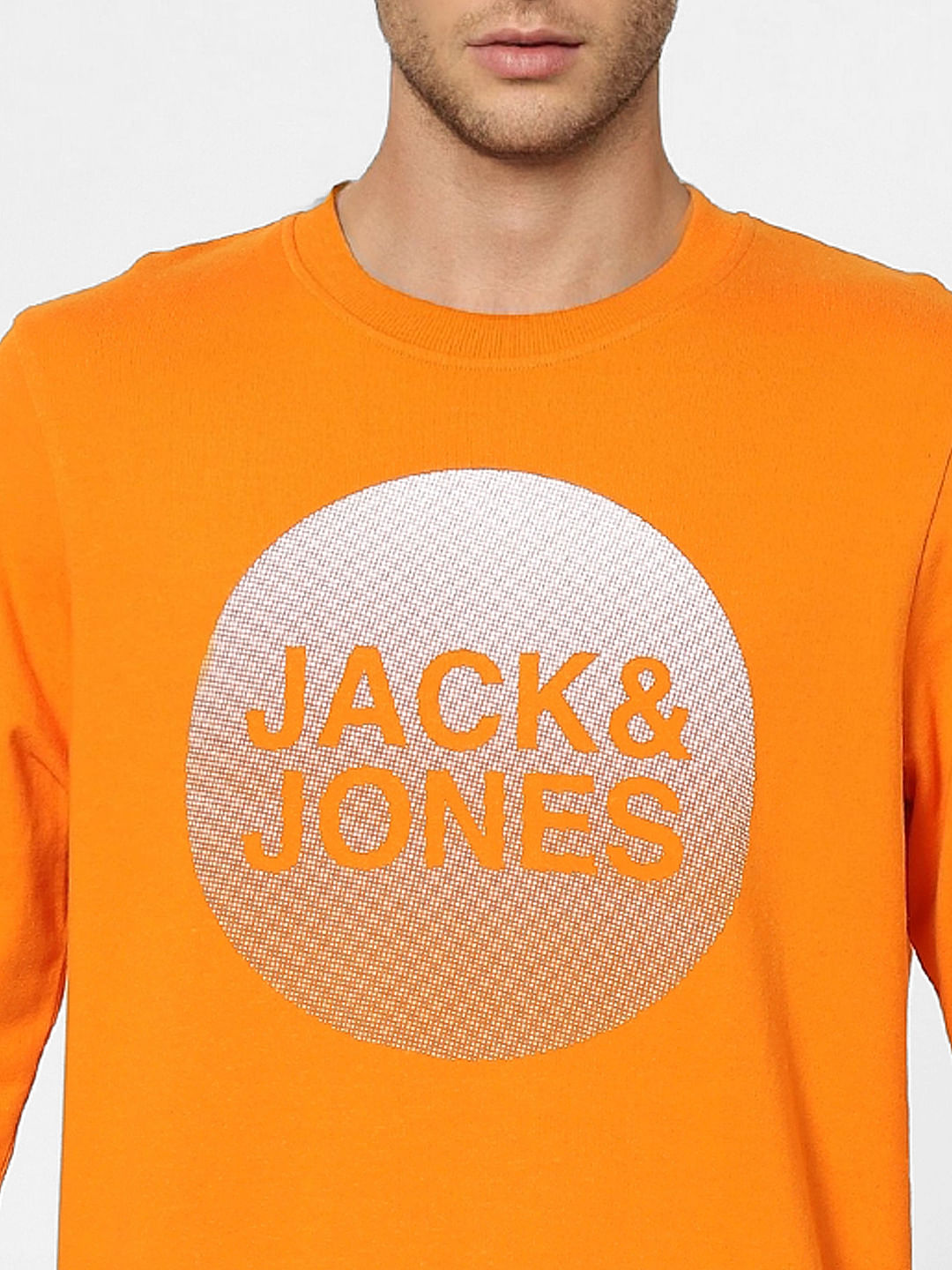 Orange Graphic Print Sweatshirt