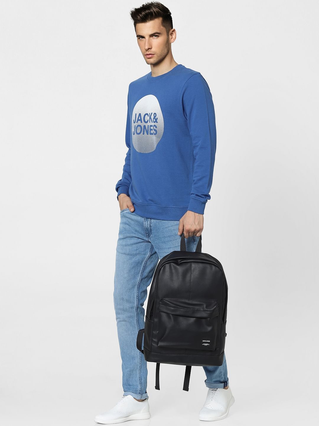 Blue Graphic Print Sweatshirt