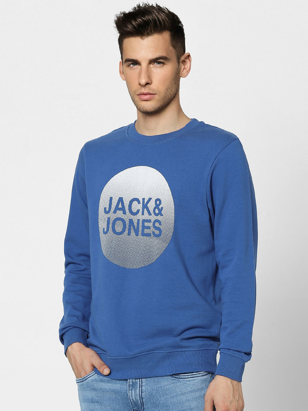 Blue Graphic Print Sweatshirt
