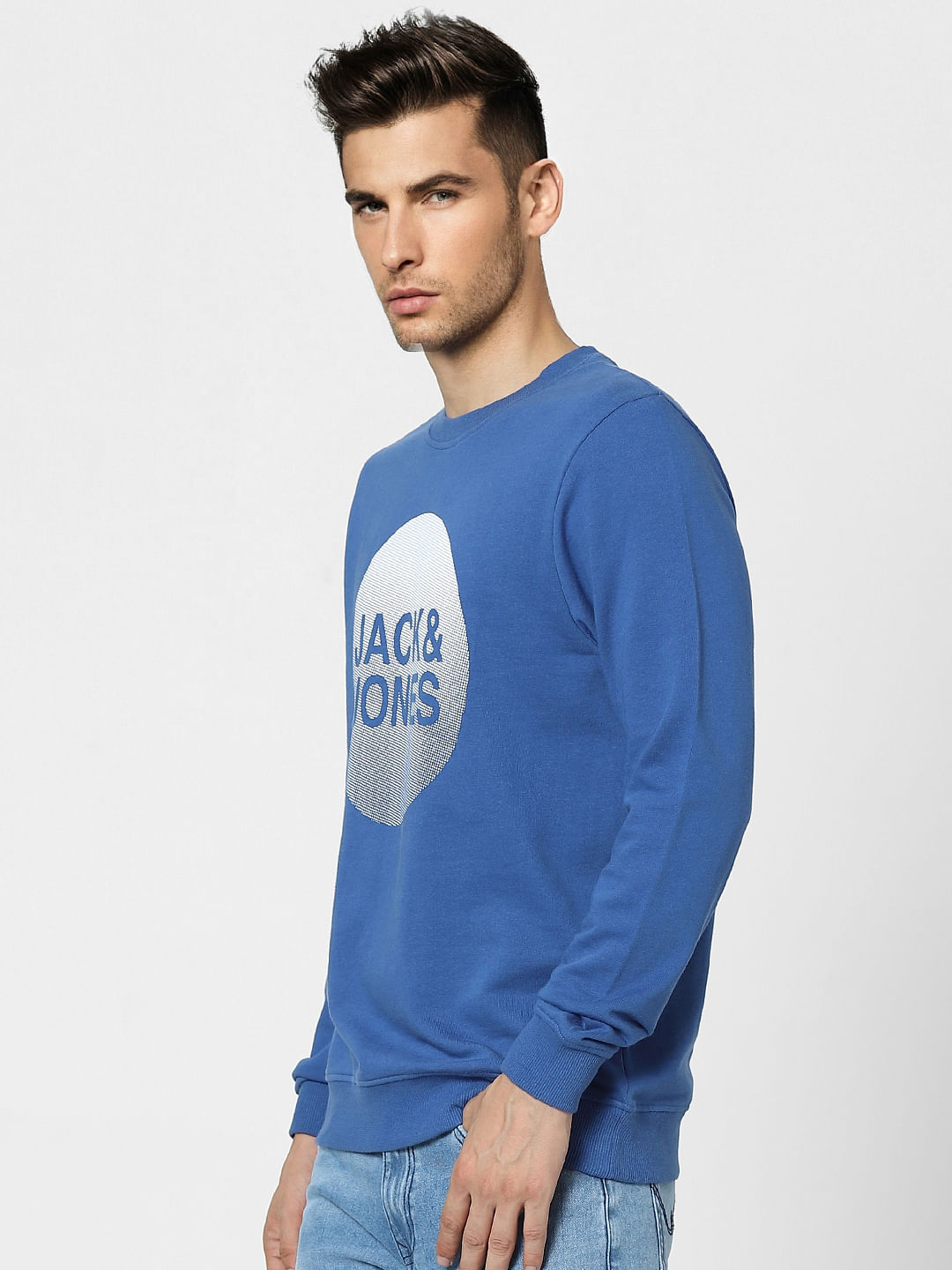 Blue Graphic Print Sweatshirt