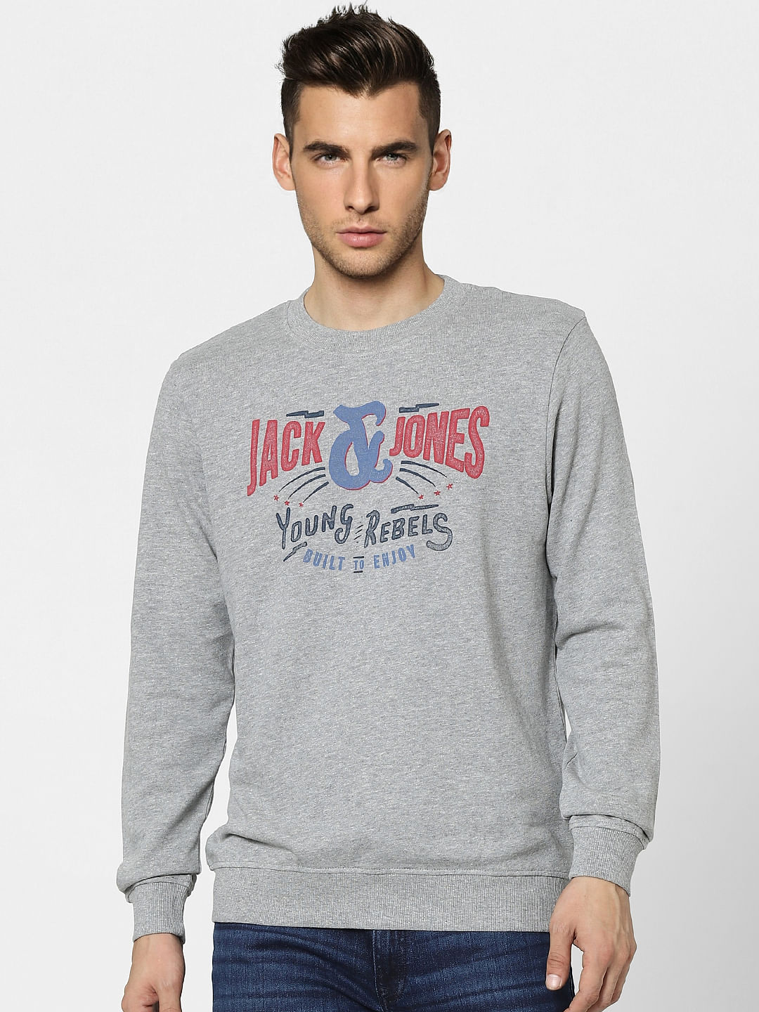 Grey Graphic Print Sweatshirt