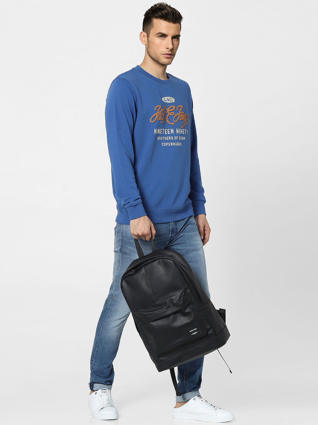 Blue Graphic Print Sweatshirt