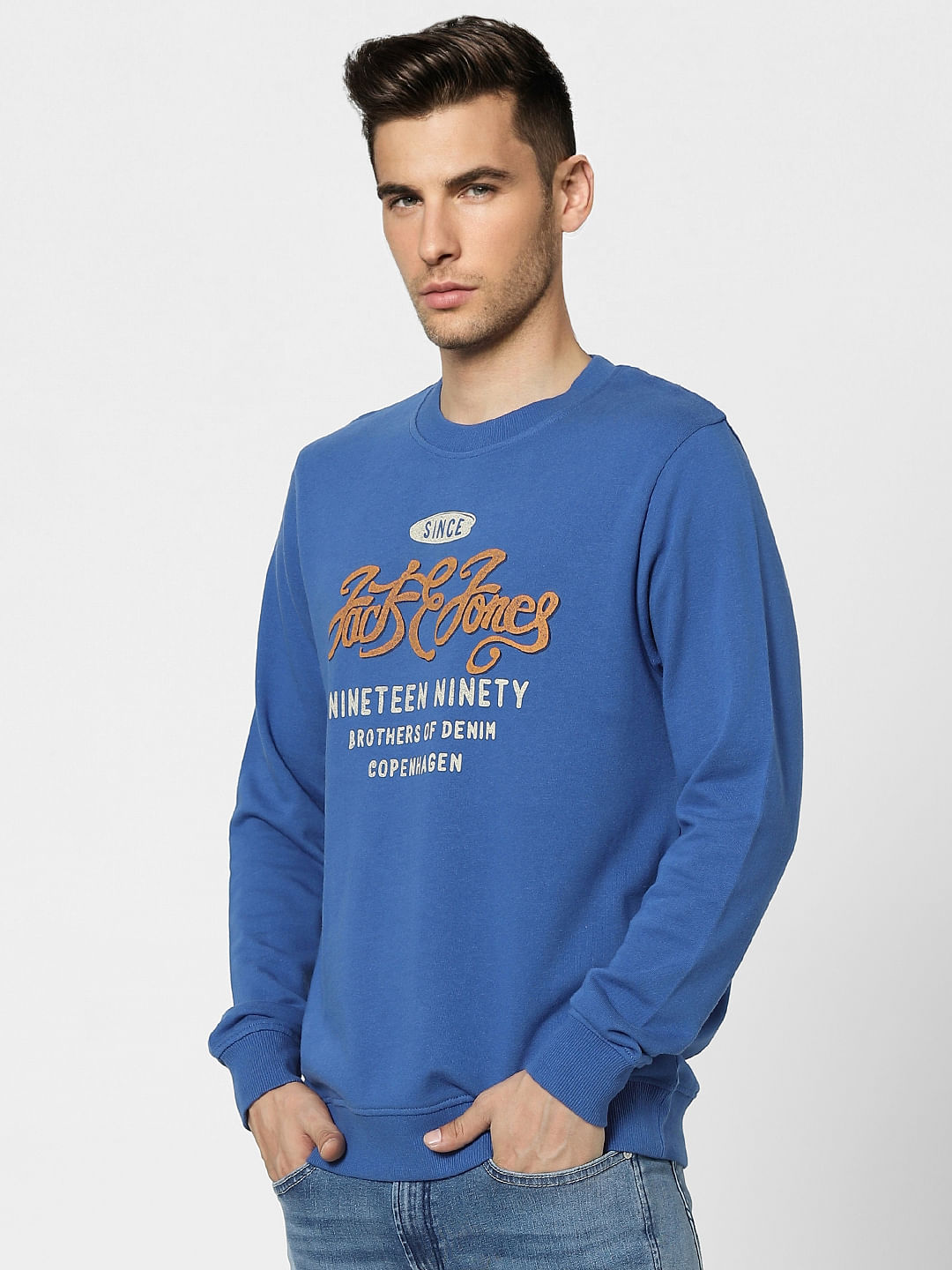 Blue Graphic Print Sweatshirt