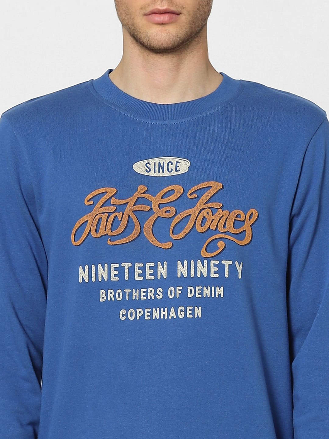 Blue Graphic Print Sweatshirt