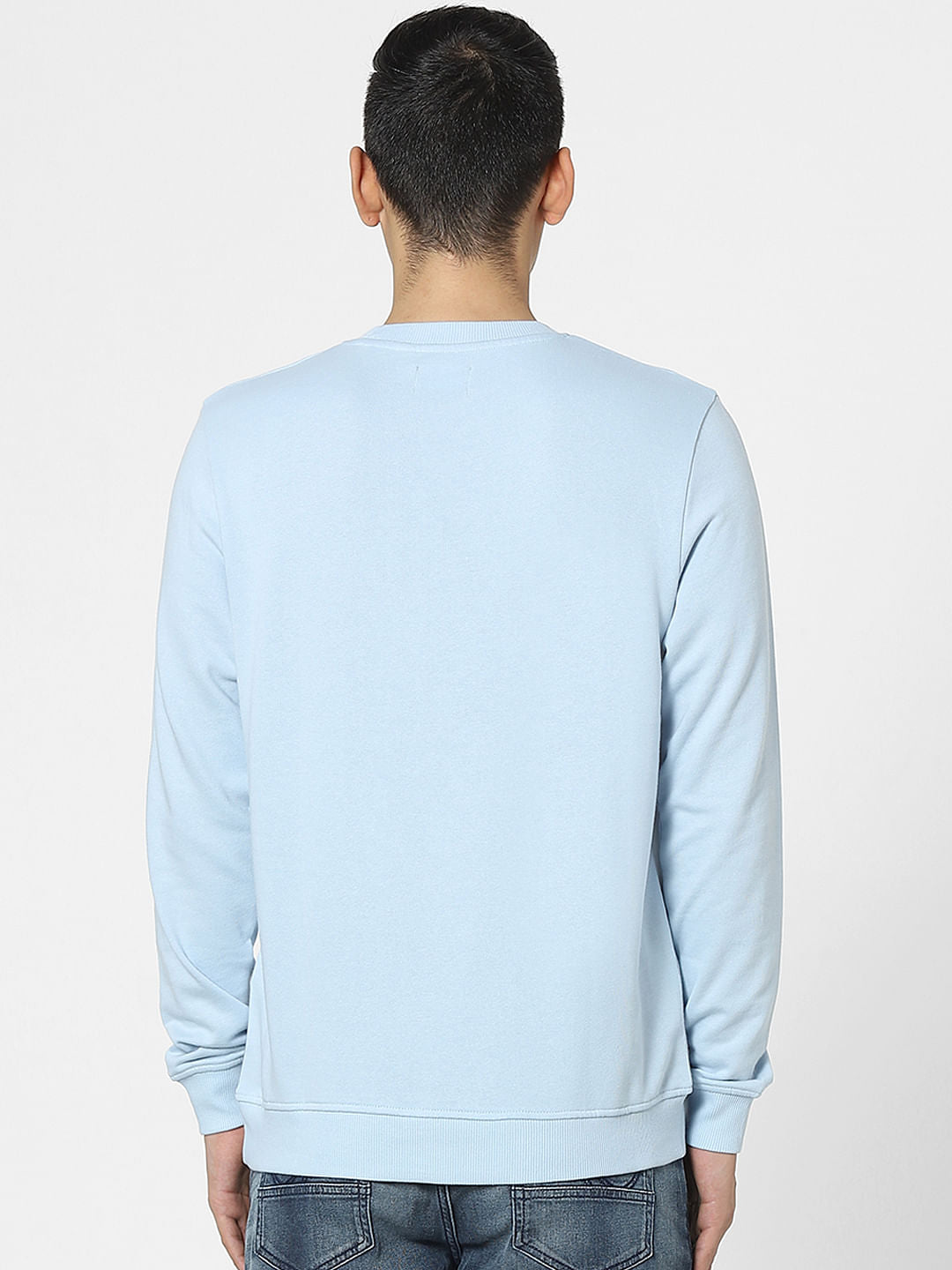 Light Blue Graphic Print Sweatshirt