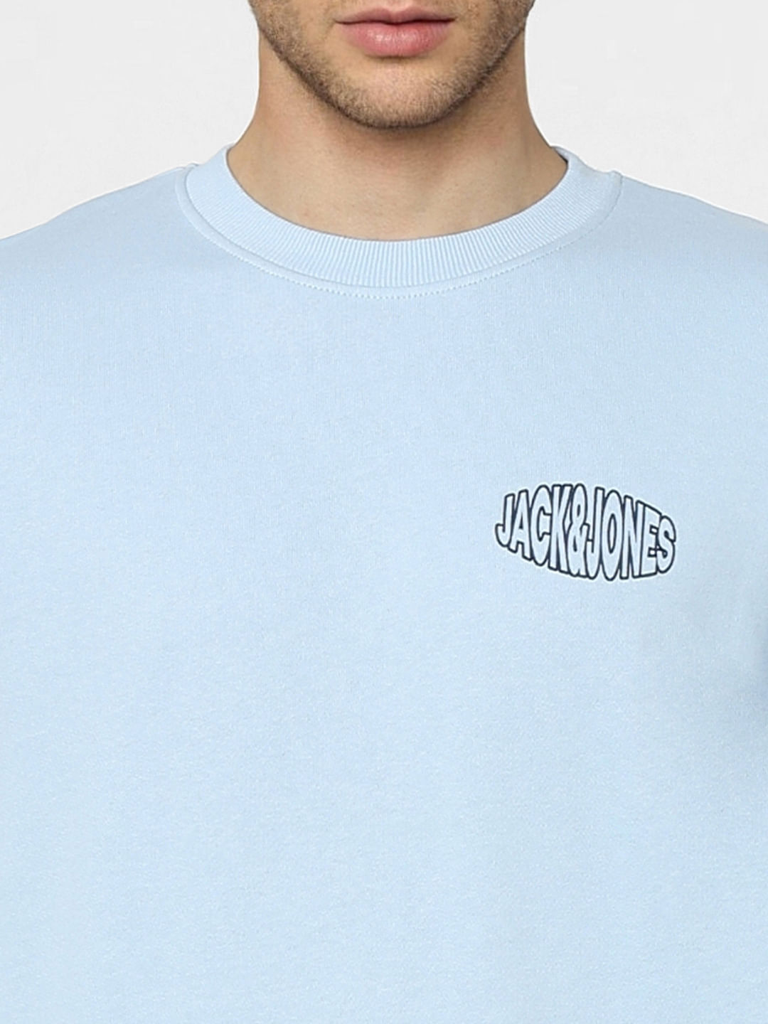 Light Blue Graphic Print Sweatshirt