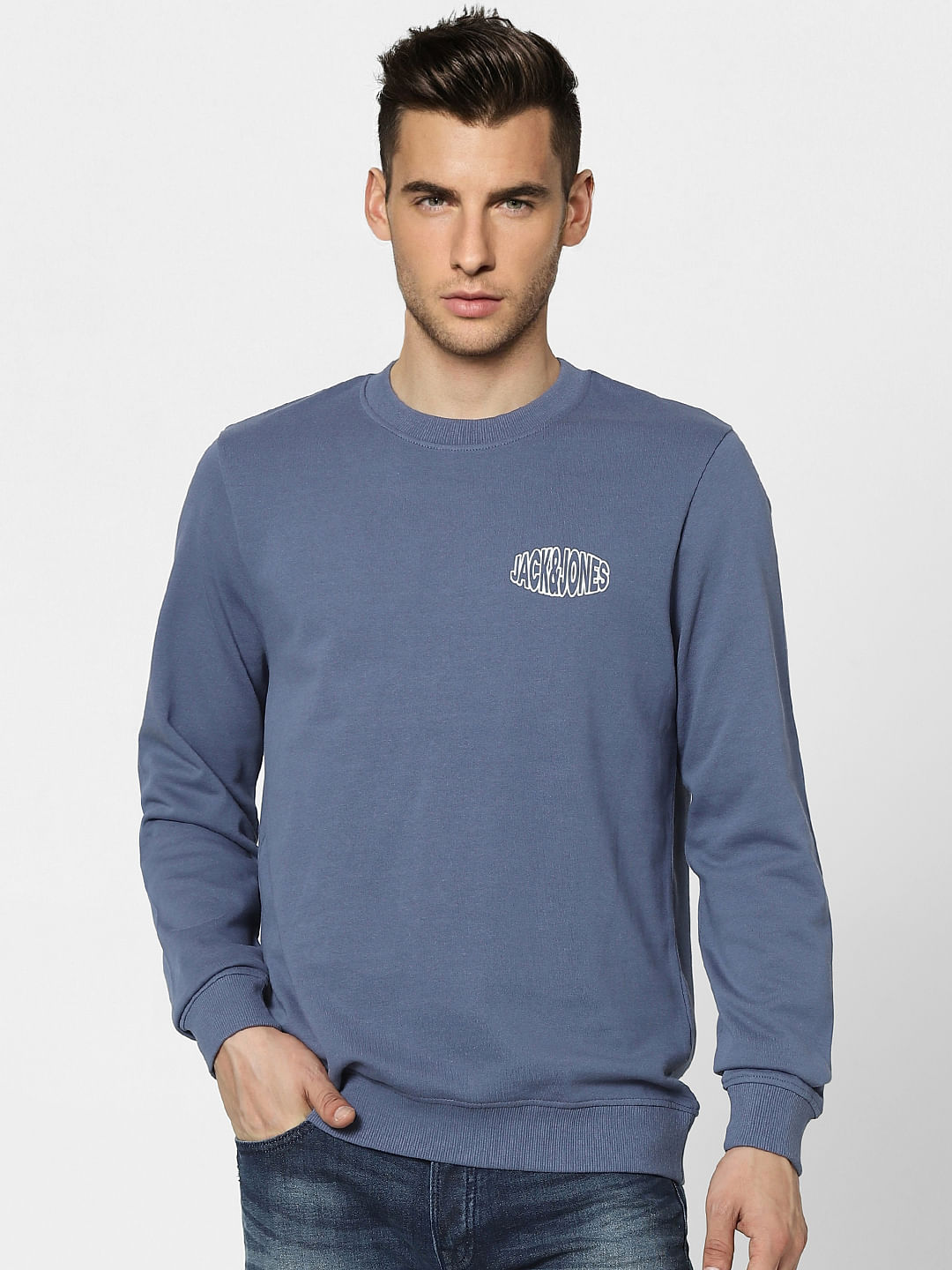 Blue Graphic Print Sweatshirt