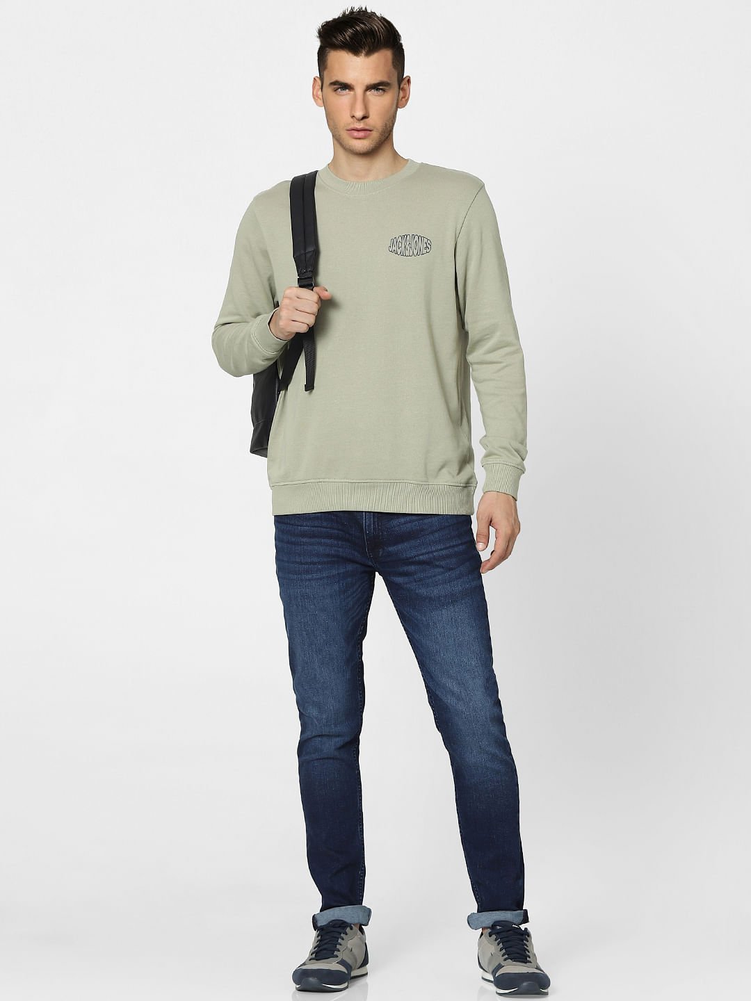 Green Graphic Print Sweatshirt