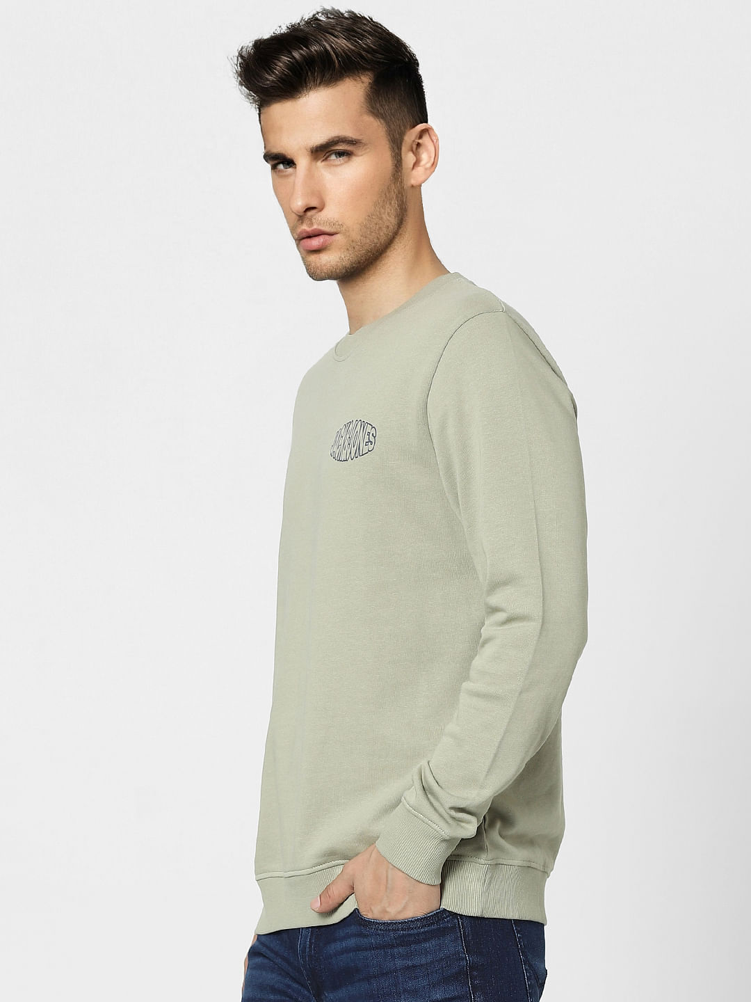 Green Graphic Print Sweatshirt