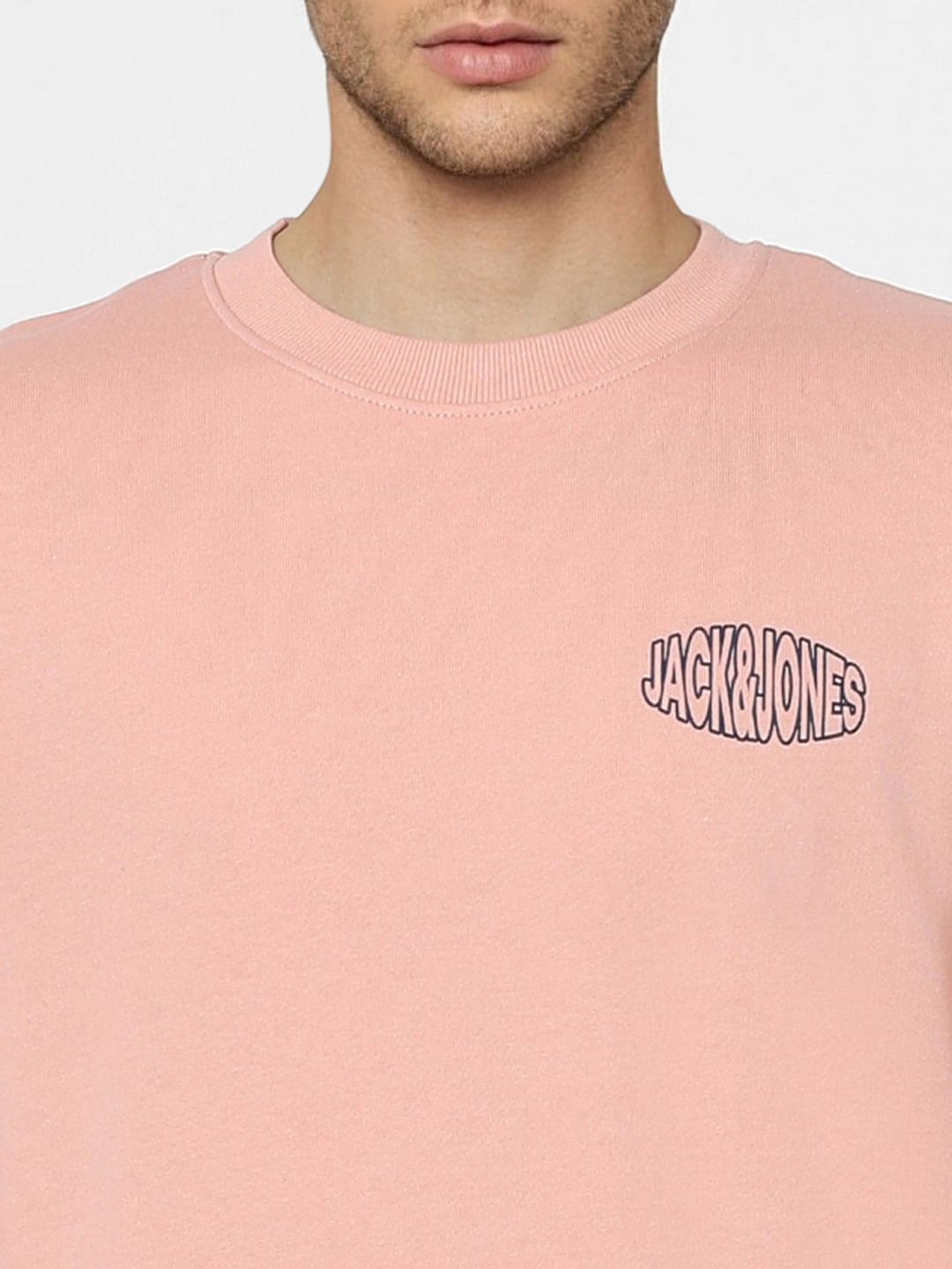 Peach Graphic Print Sweatshirt