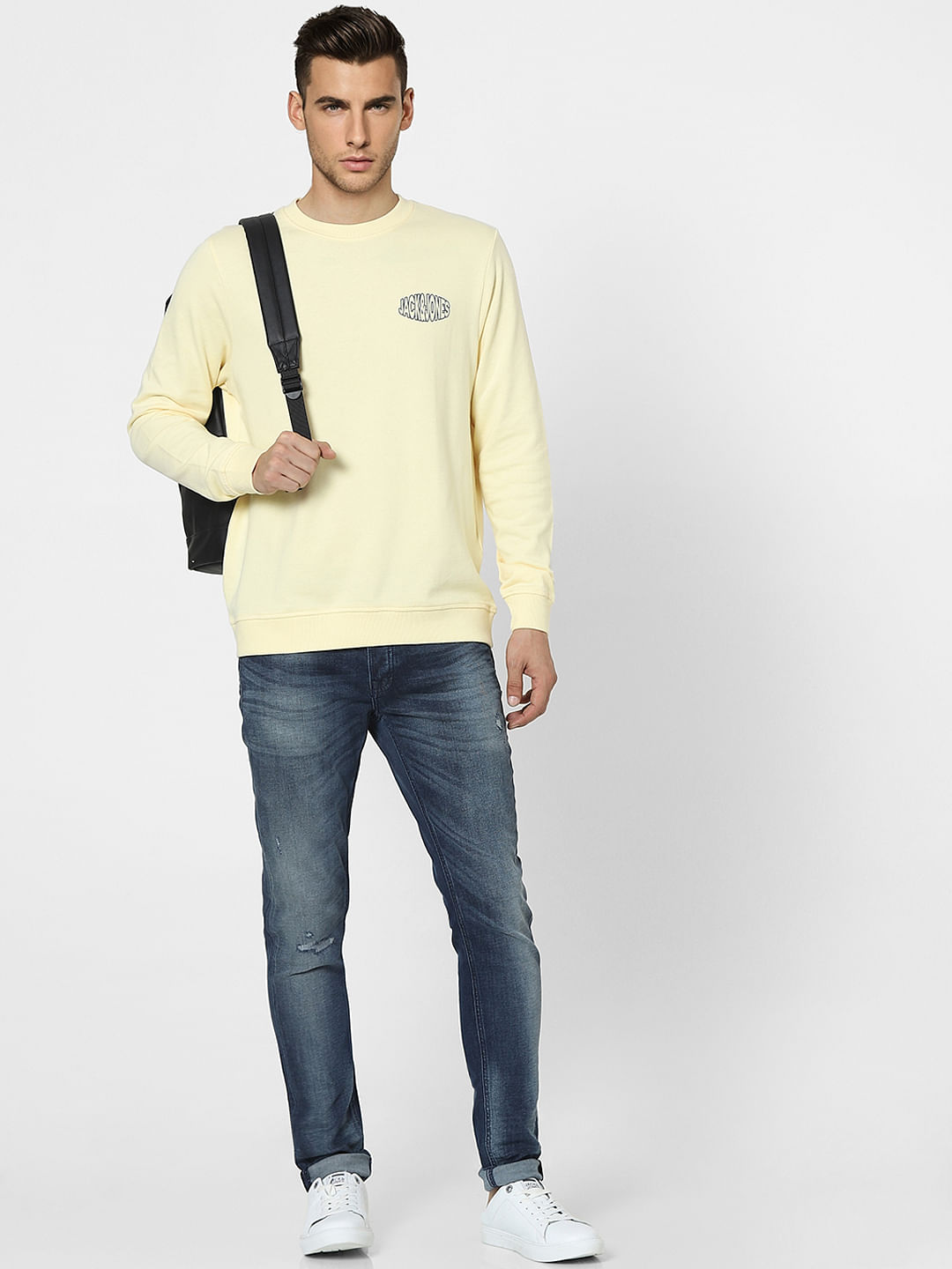 Yellow Graphic Print Sweatshirt
