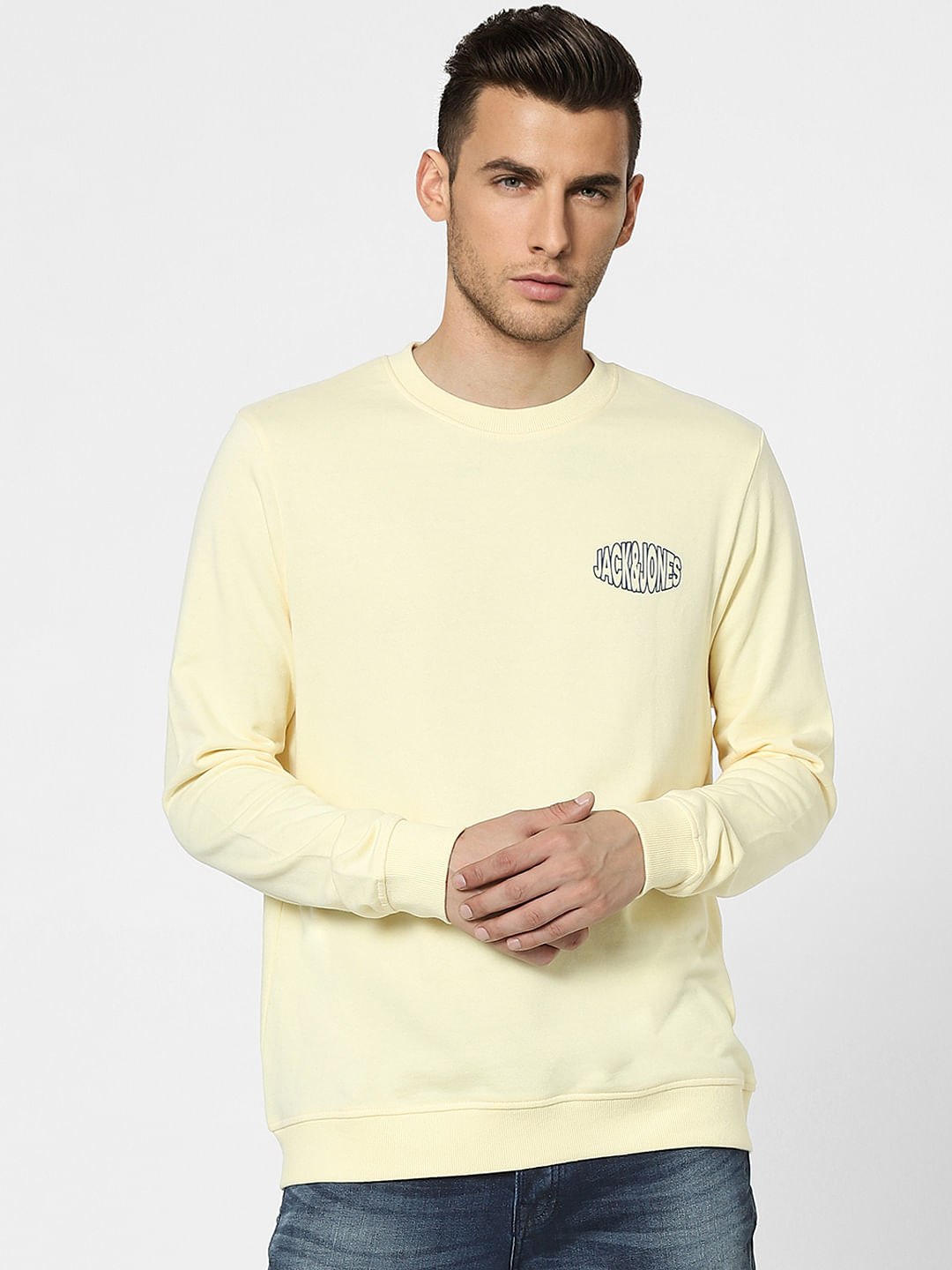 Yellow Graphic Print Sweatshirt